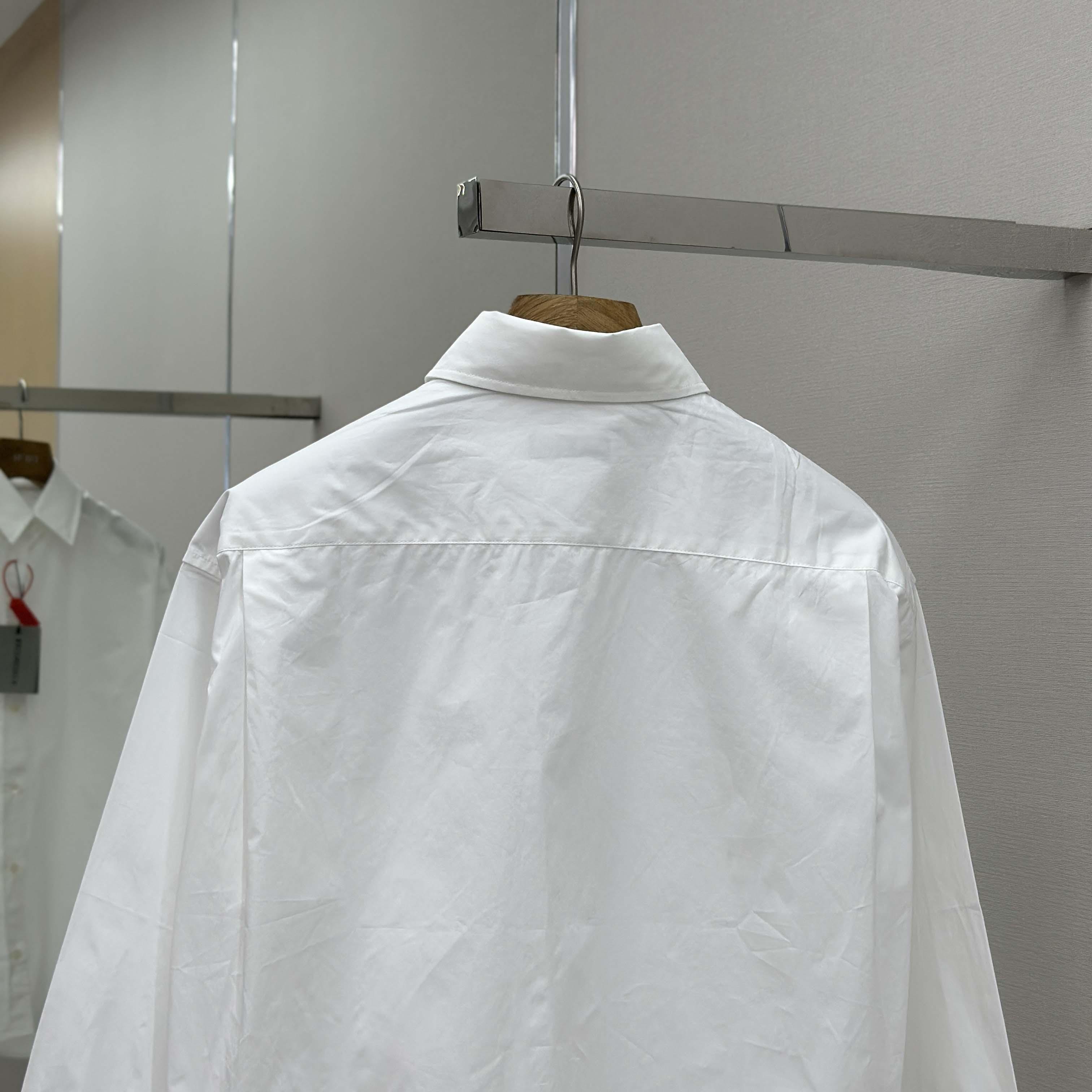 Balenciaga Large Fit Shirt In White Cotton Poplin - EUR FASHION