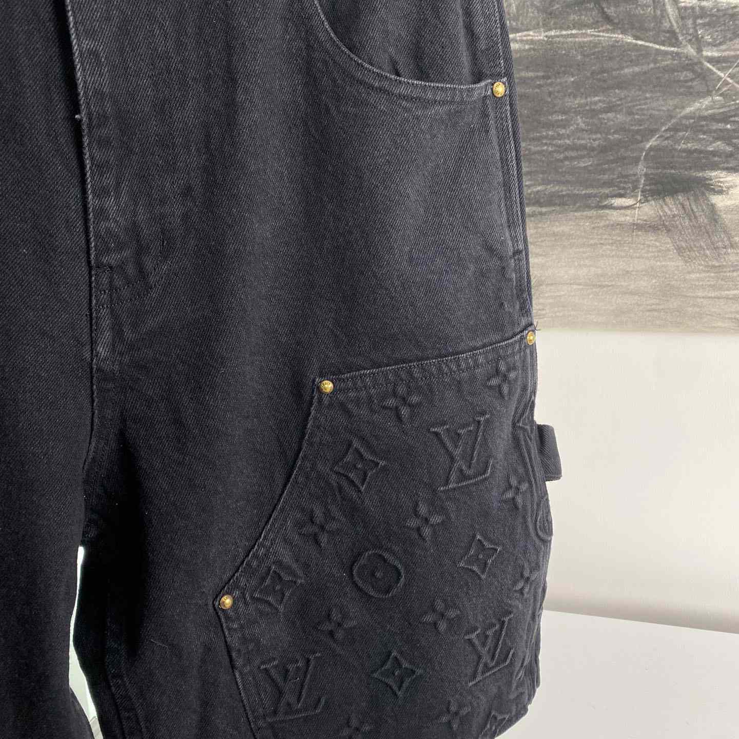 Louis Vuitton Monogram Workwear Denim Shorts Black  - EUR FASHION
