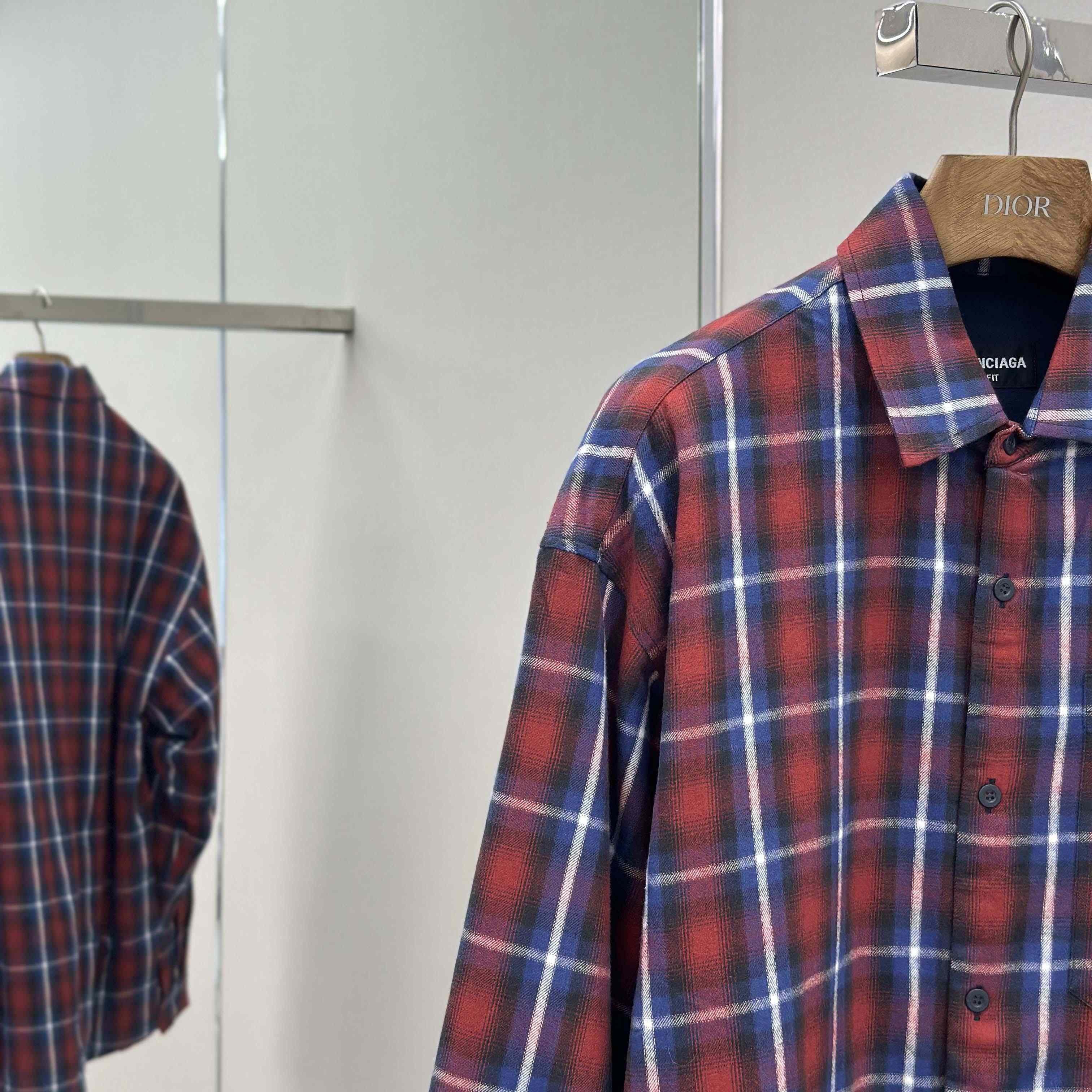 Balenciaga Check-print Lined Shirt - EUR FASHION