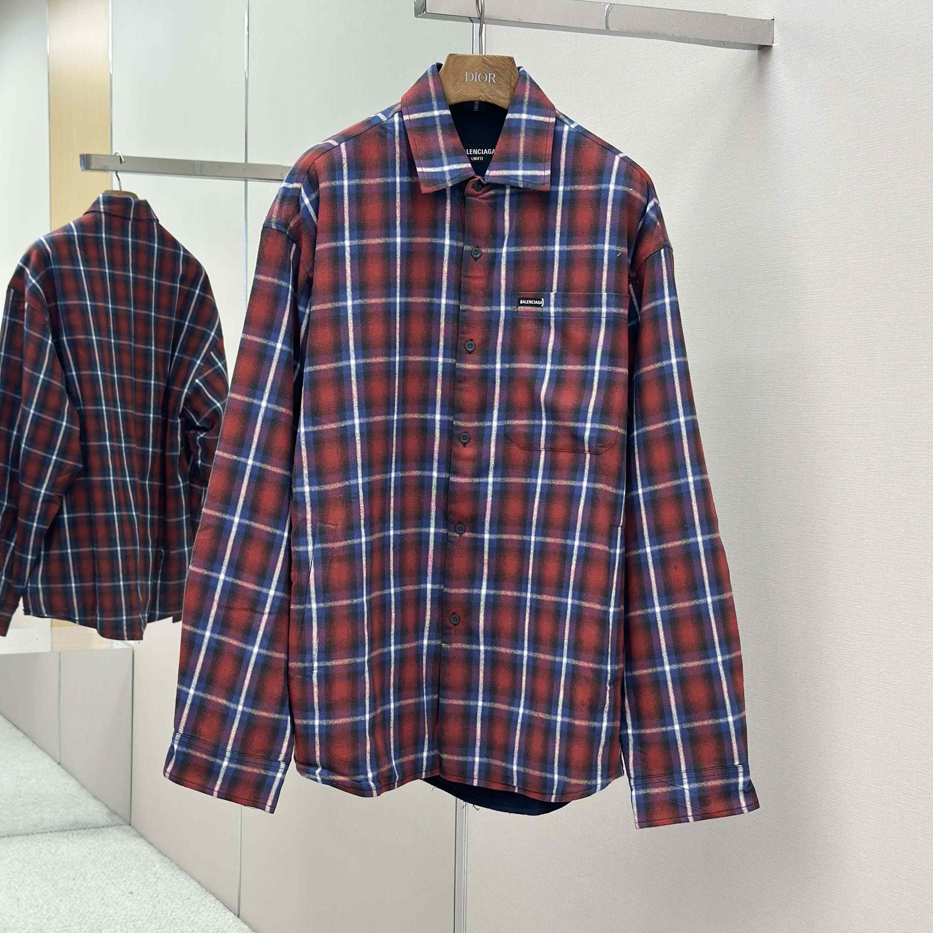 Balenciaga Check-print Lined Shirt - EUR FASHION