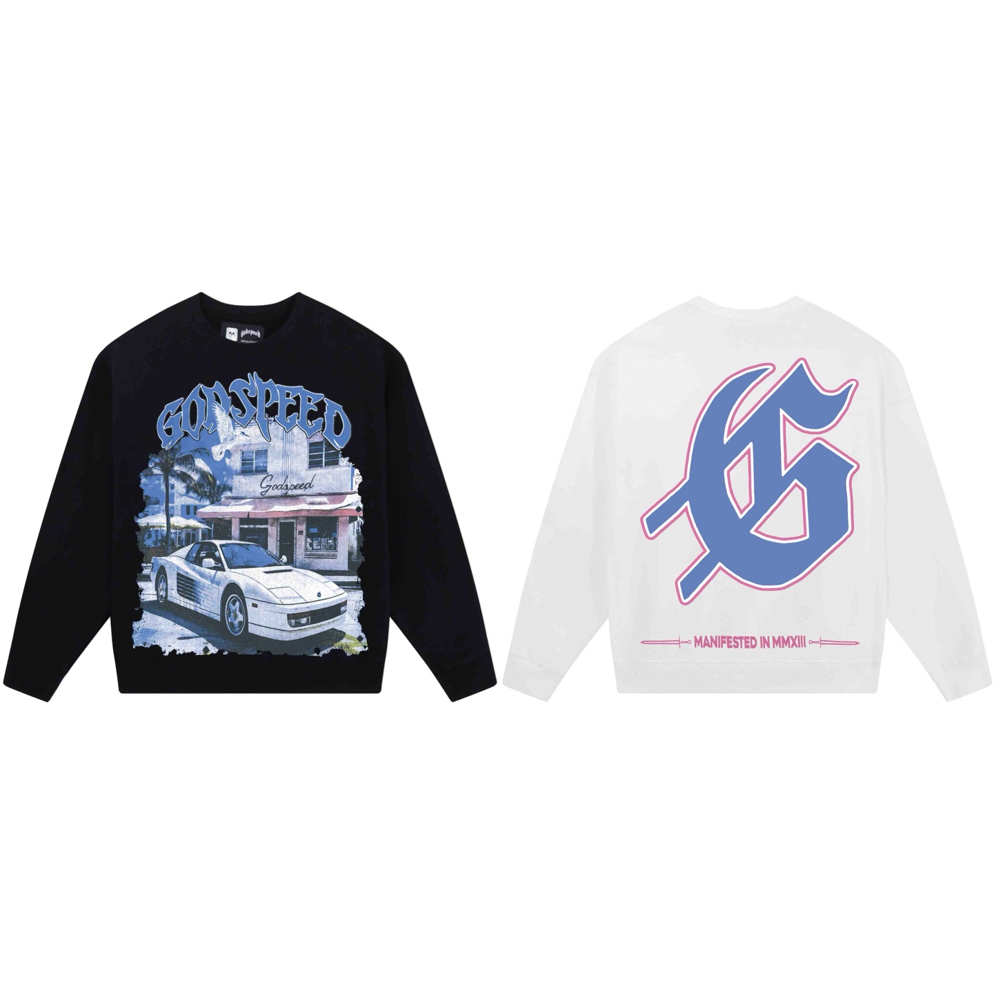 Godspeed Skeleton Urban Sports Car Print Sweatshirt - EUR FASHION