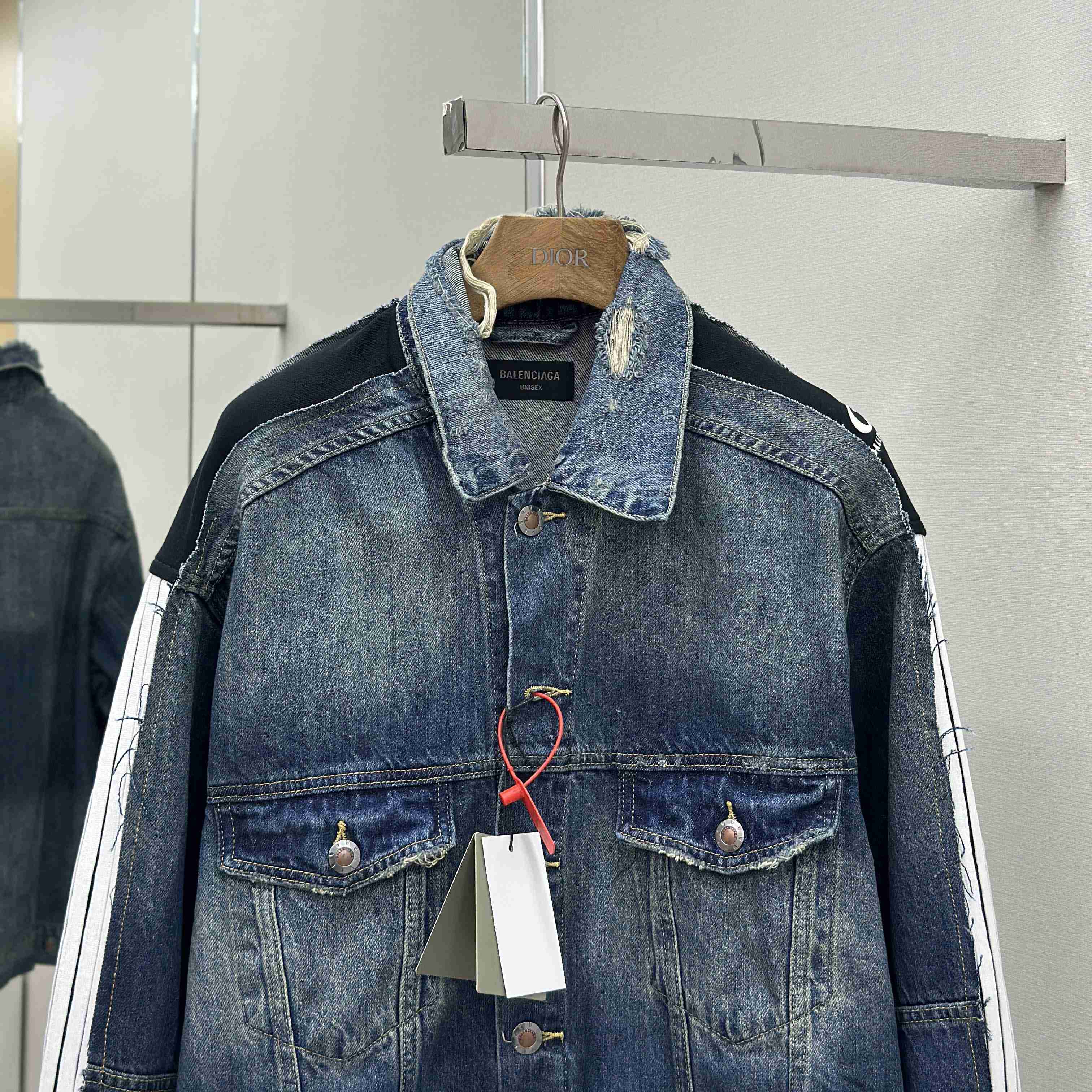 Balenciaga Cut-Up Tracksuit Jacket In Blue And Black Technical Fabric - EUR FASHION
