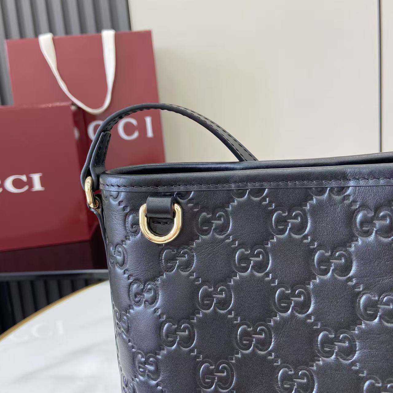 Gucci GG Emblem Nano Bucket Bag - EUR FASHION