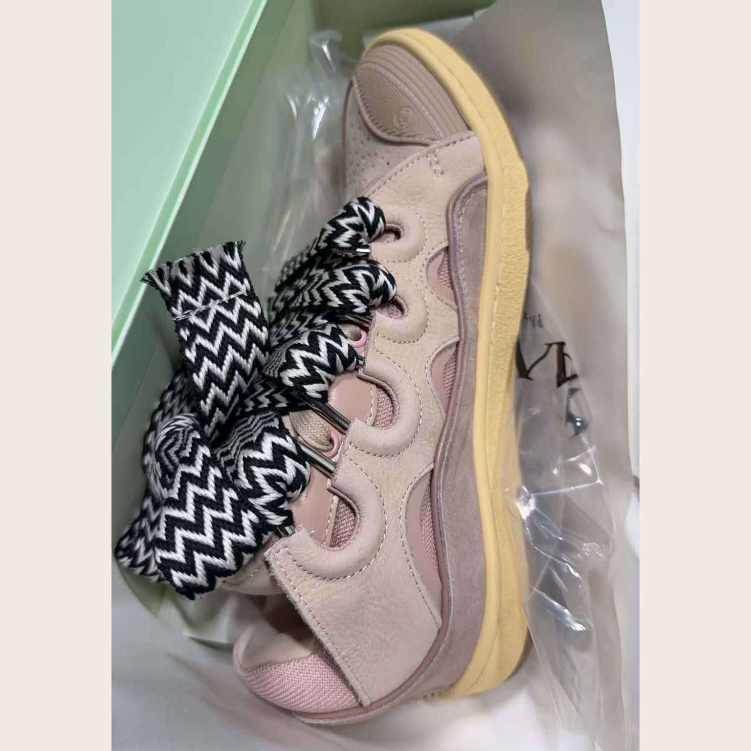 Lanvin Leather Curb Sneakers - EUR FASHION