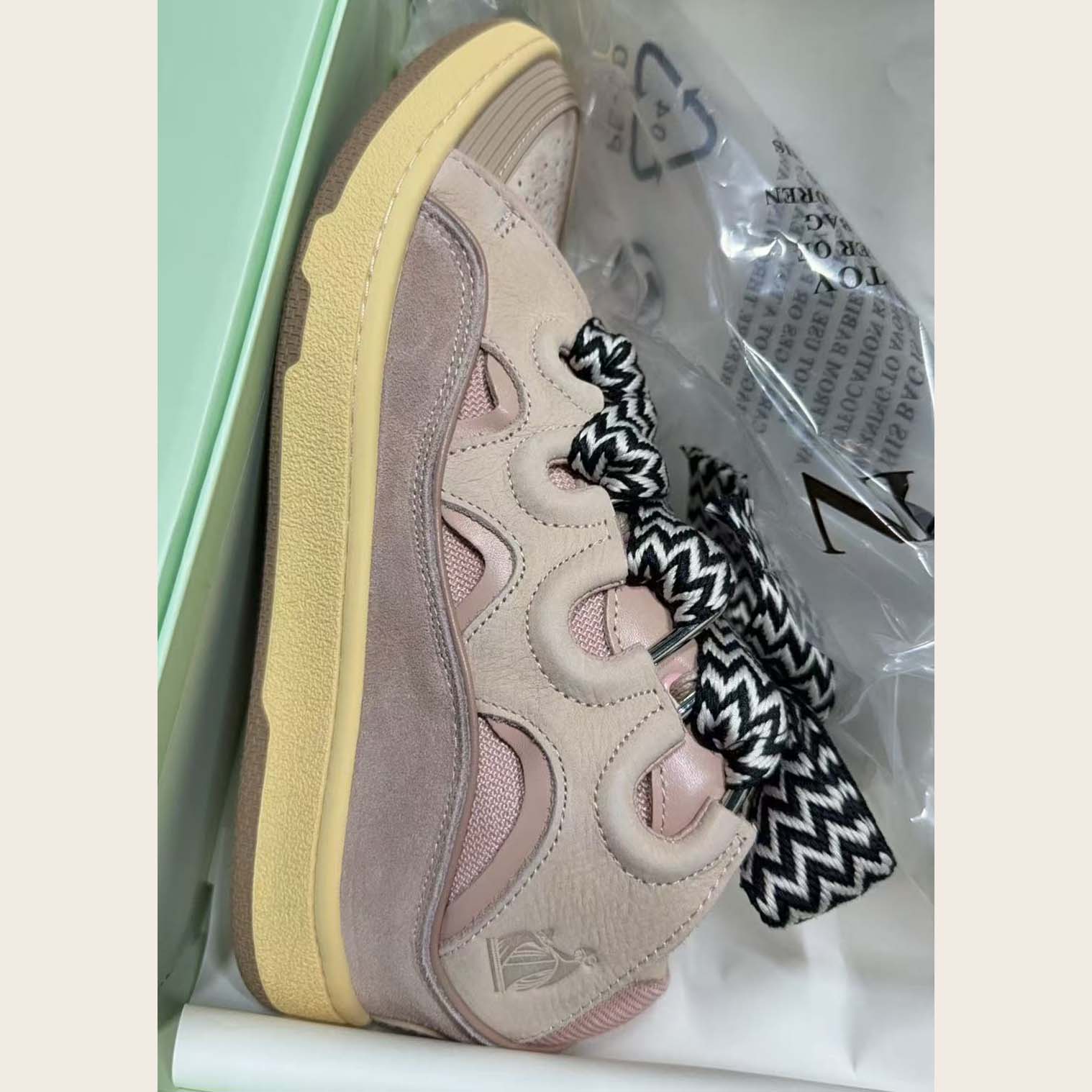 Lanvin Leather Curb Sneakers - EUR FASHION