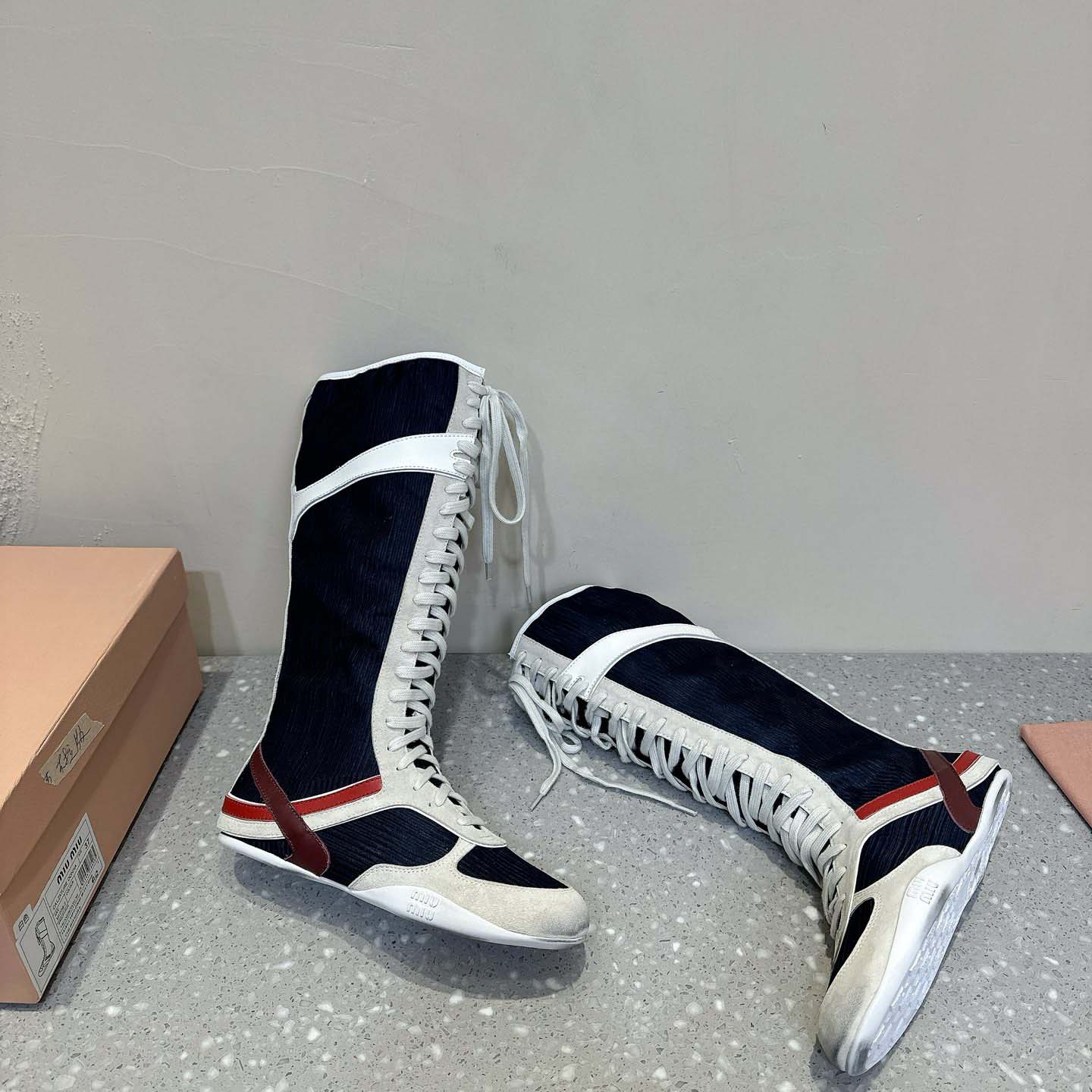 Miu Miu Gymnasium Technical Fabric And Suede Boxeur Boots - EUR FASHION