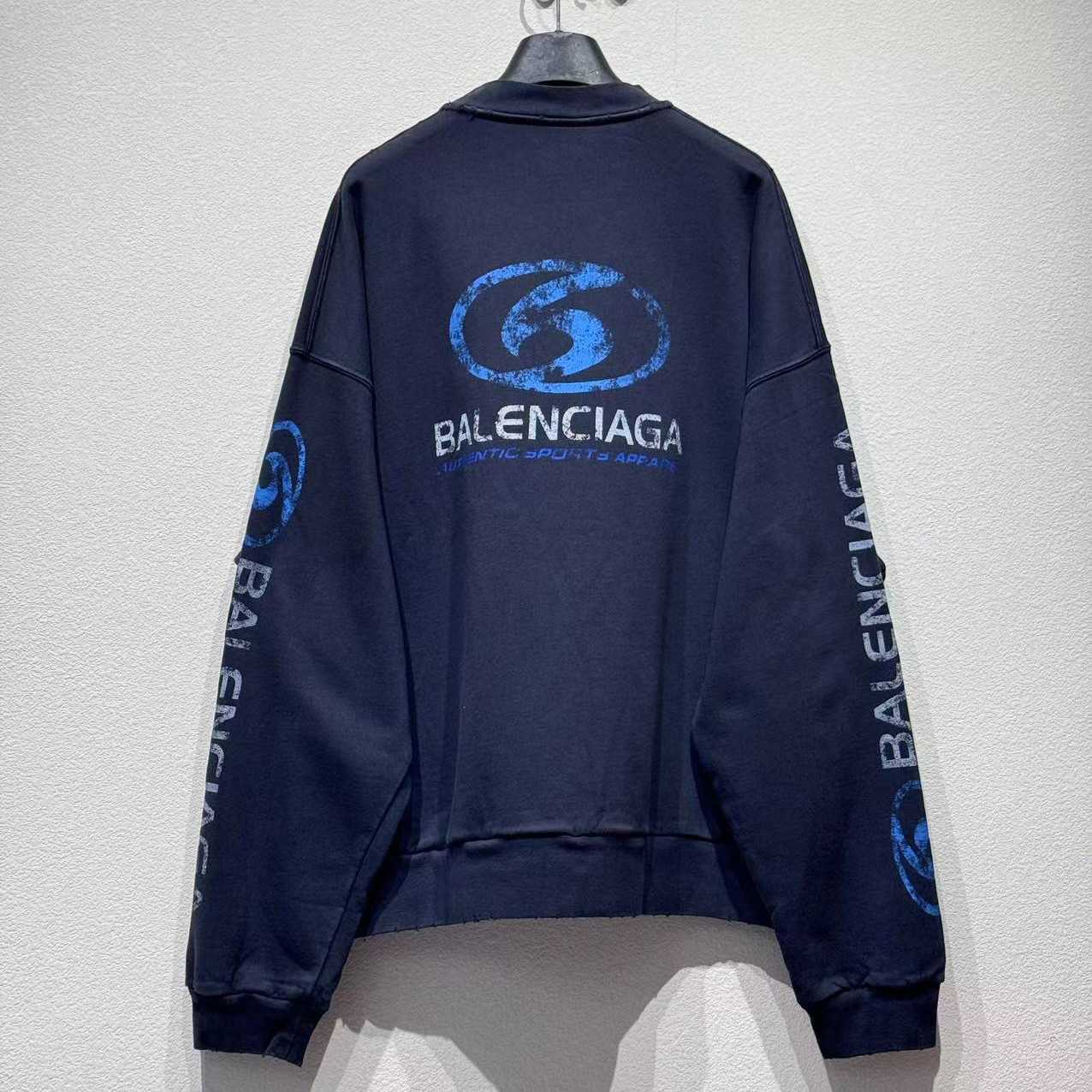 Balenciaga Distressed Cotton Jersey Sweatshirt - EUR FASHION