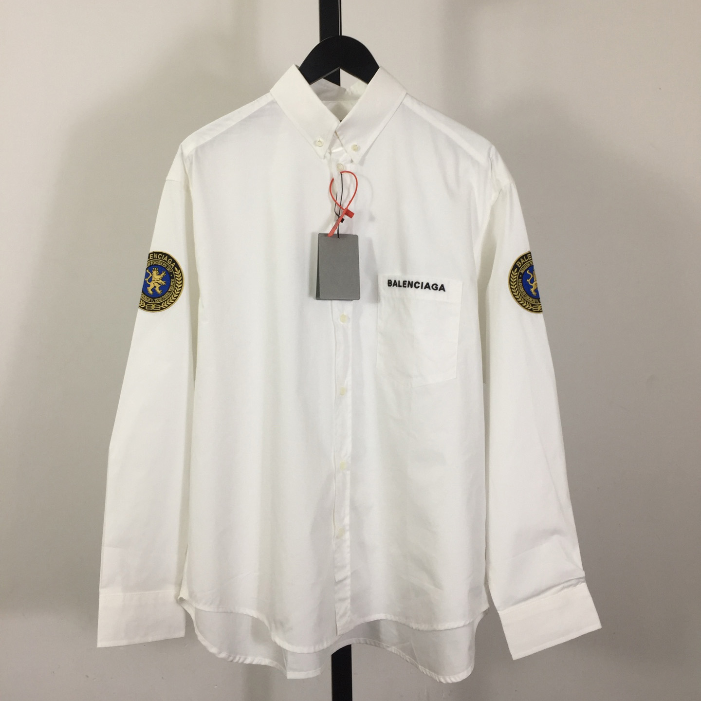 Balenciaga Logo-patch Cotton Shirt - EUR FASHION