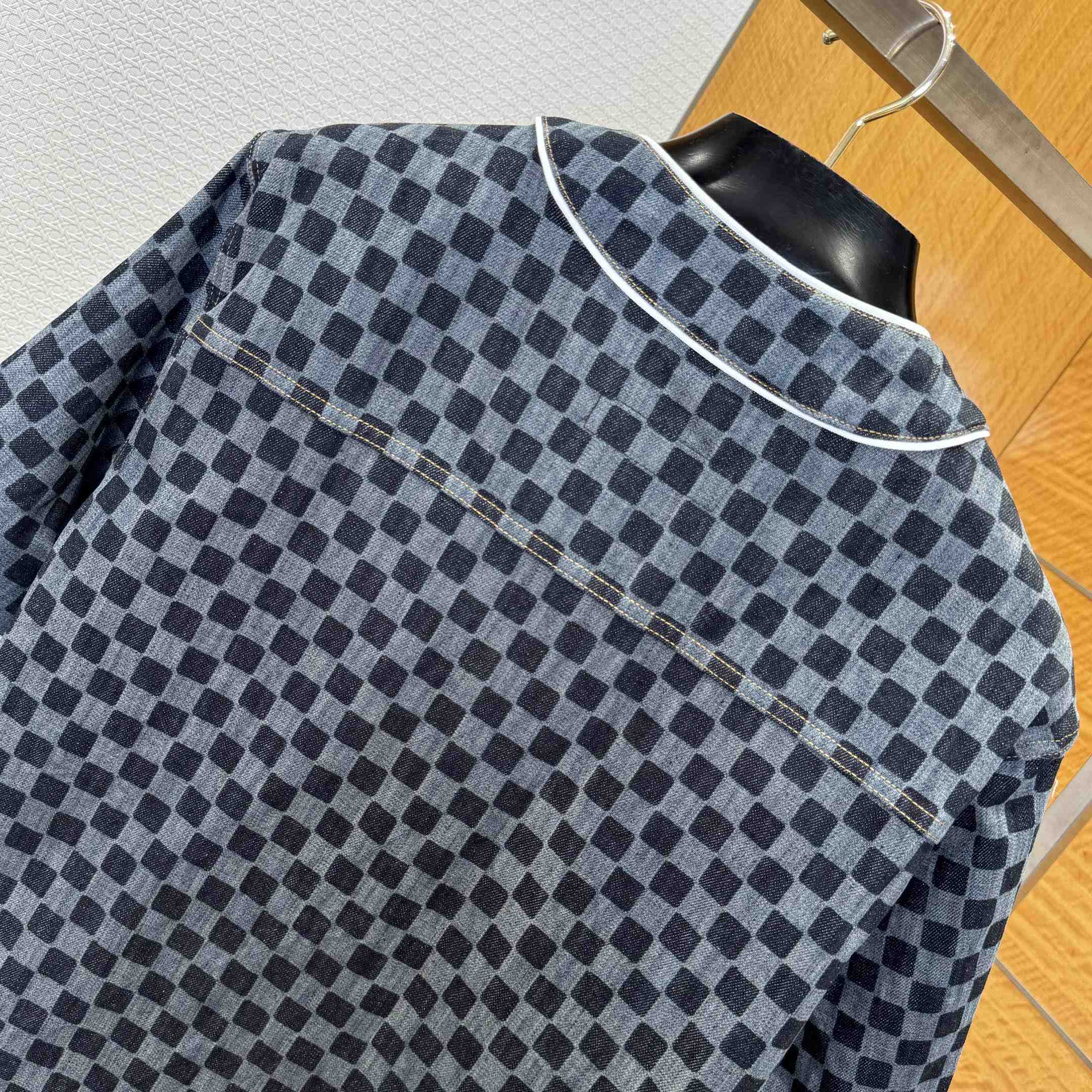 Louis Vuitton Damier Denim Baseball Shirt   1AIMJH - EUR FASHION