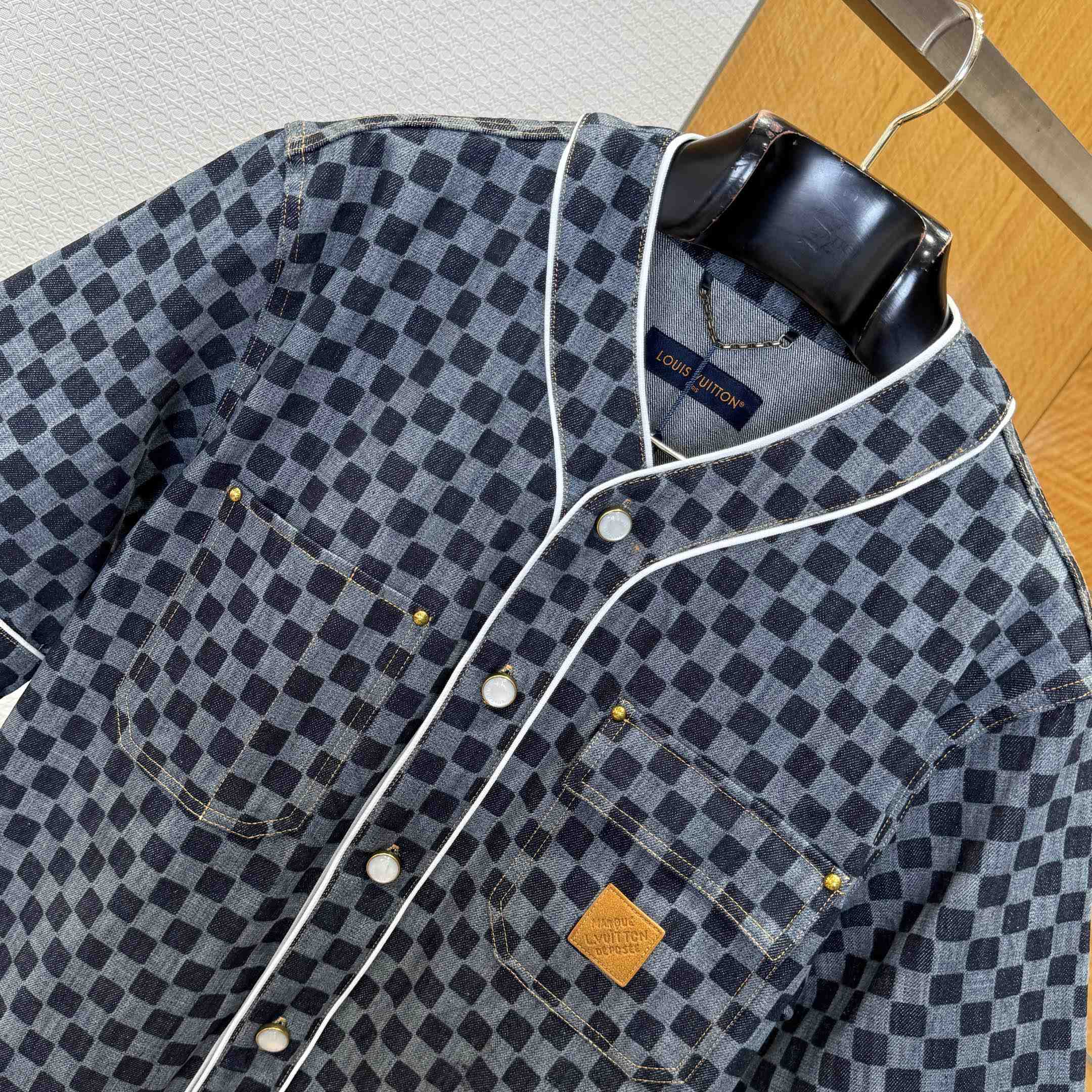 Louis Vuitton Damier Denim Baseball Shirt   1AIMJH - EUR FASHION