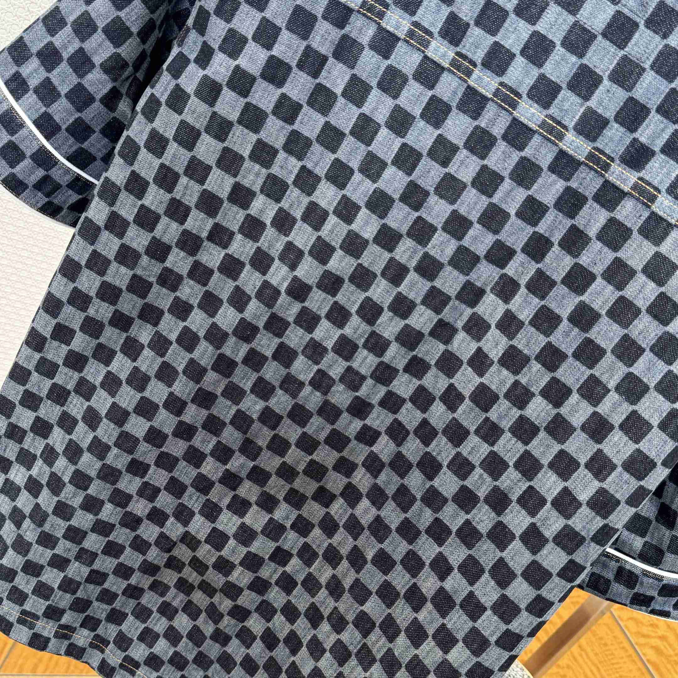 Louis Vuitton Damier Denim Baseball Shirt   1AIMJH - EUR FASHION