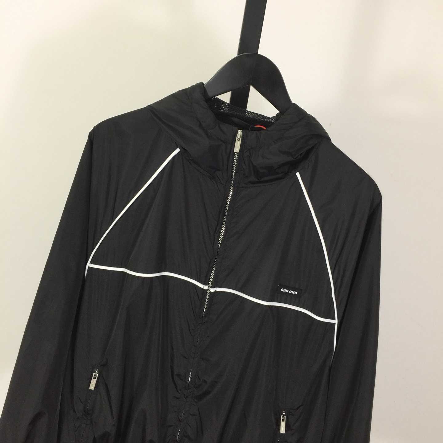 Miu Miu Aluminum Technical Silk Zipper Blouson Jacket - EUR FASHION