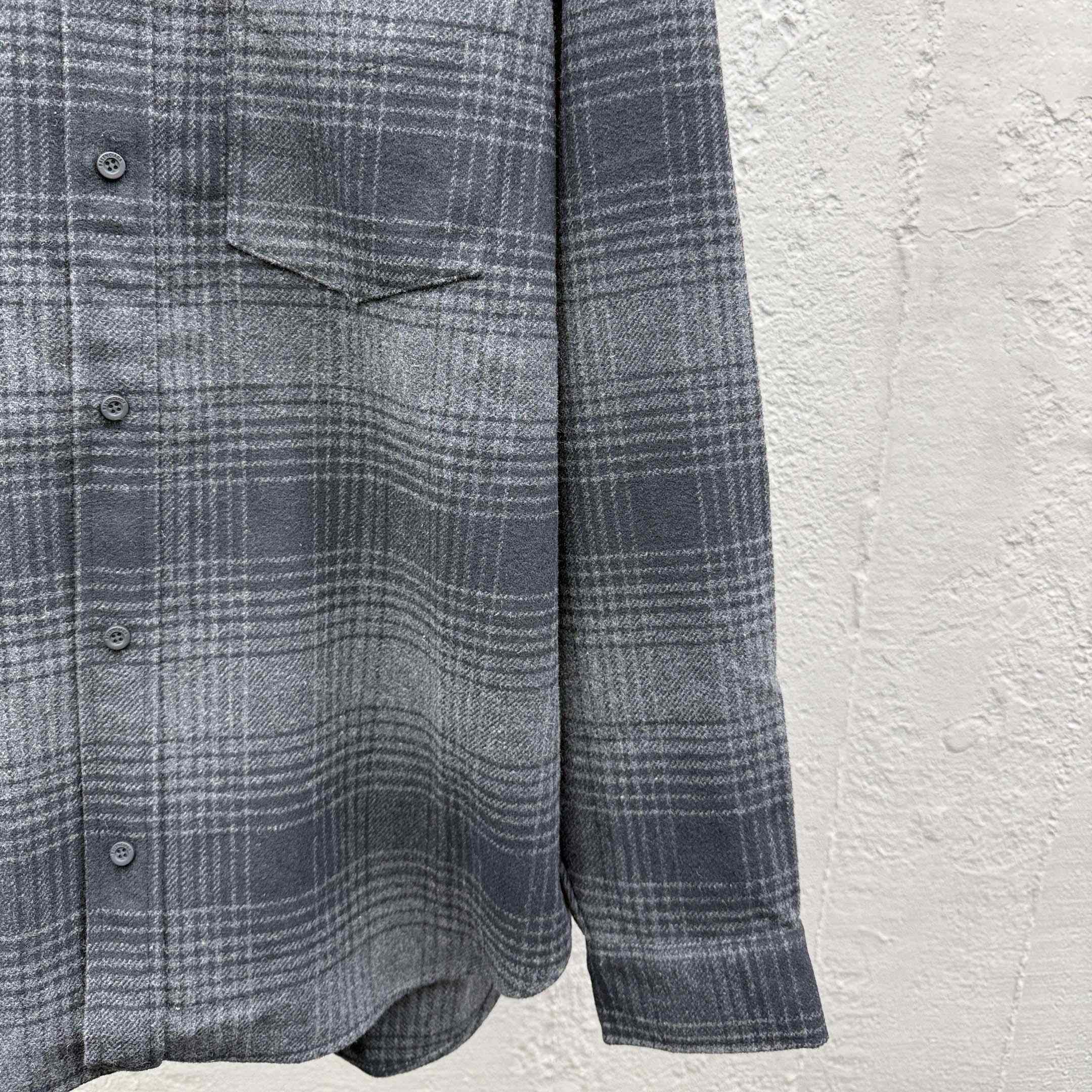 Balenciaga Oversized Shirt In Grey And Black Mix Wool Flannel - EUR FASHION