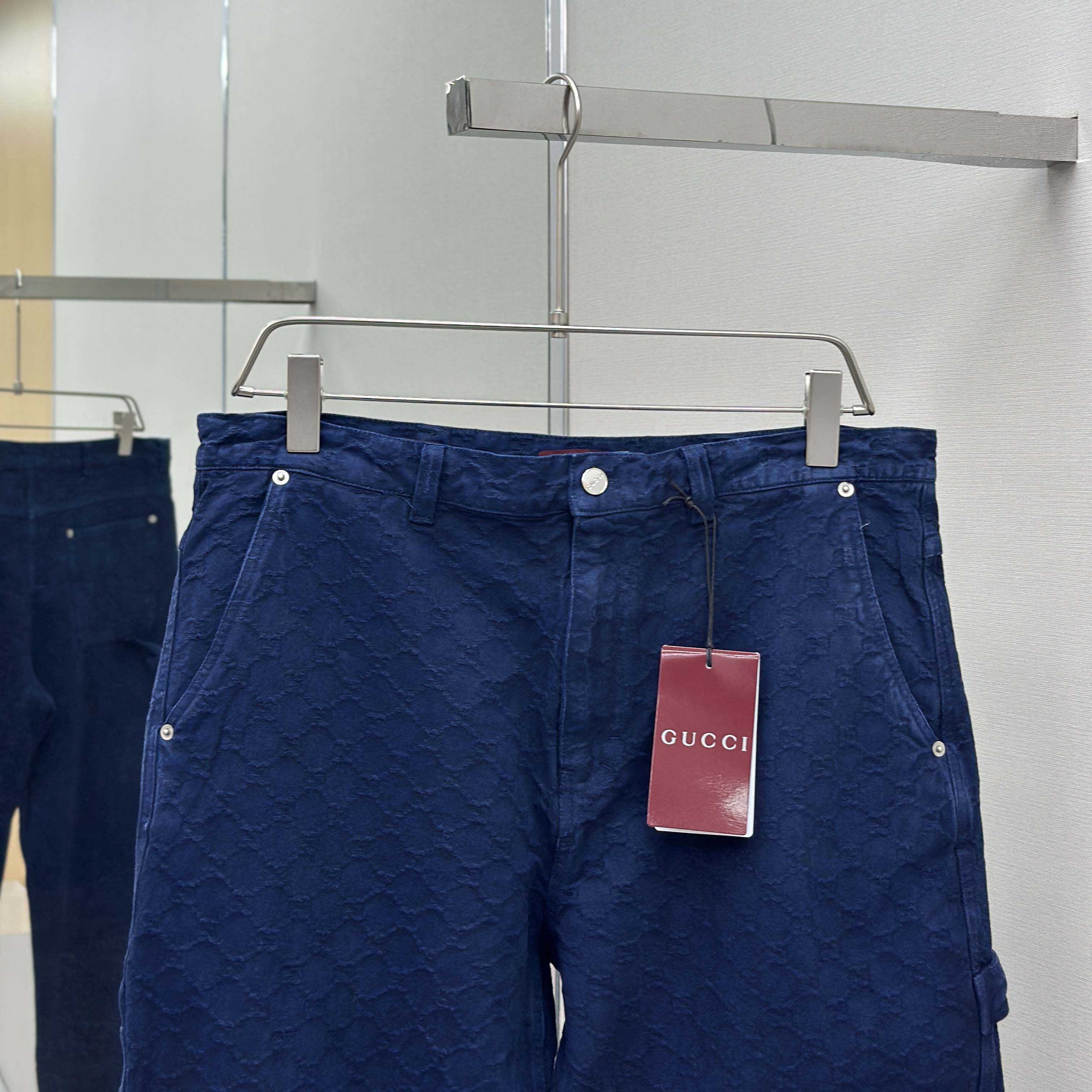 Gucci Bleached GG Cotton Denim Jacquard Pant - EUR FASHION