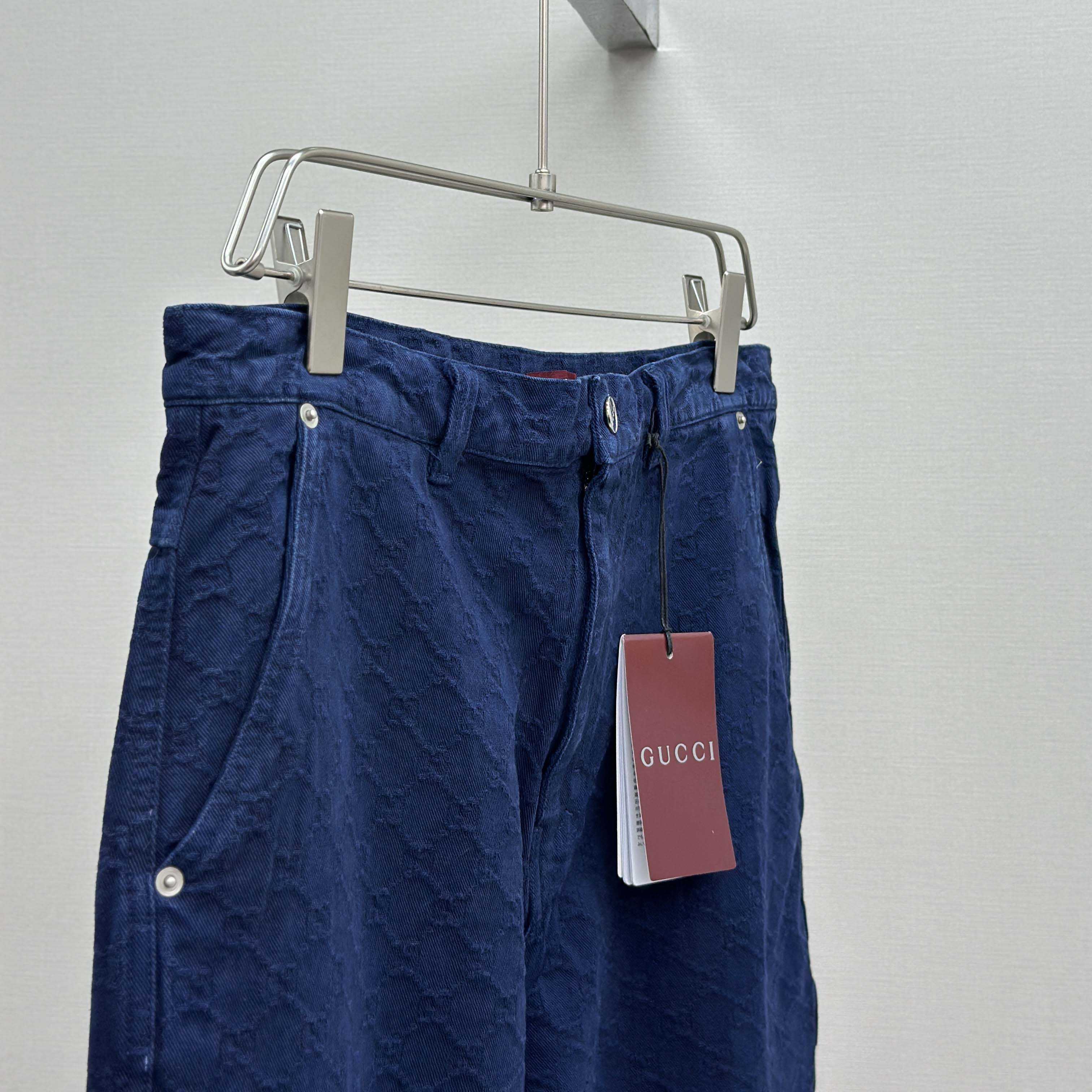 Gucci Bleached GG Cotton Denim Jacquard Pant - EUR FASHION