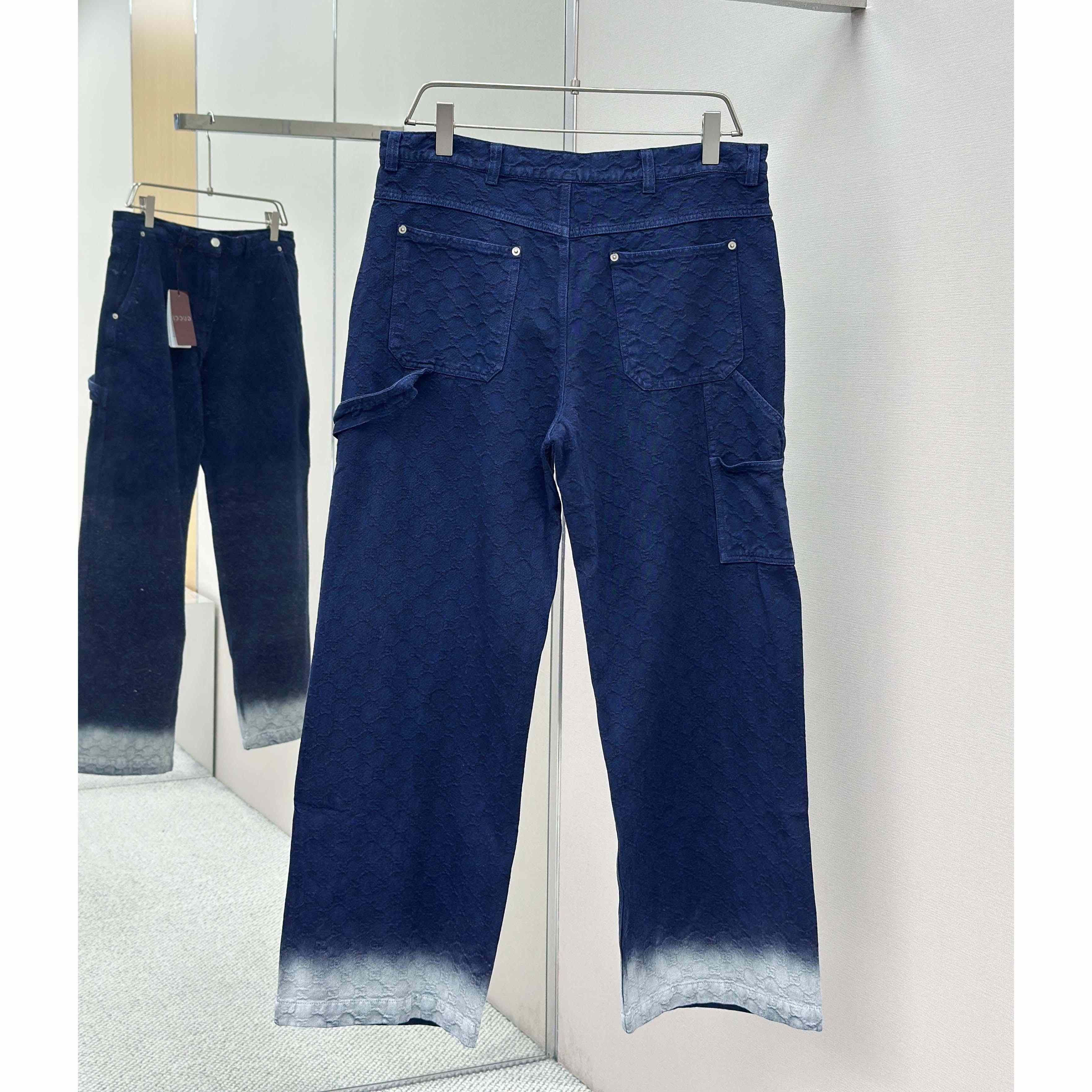 Gucci Bleached GG Cotton Denim Jacquard Pant - EUR FASHION