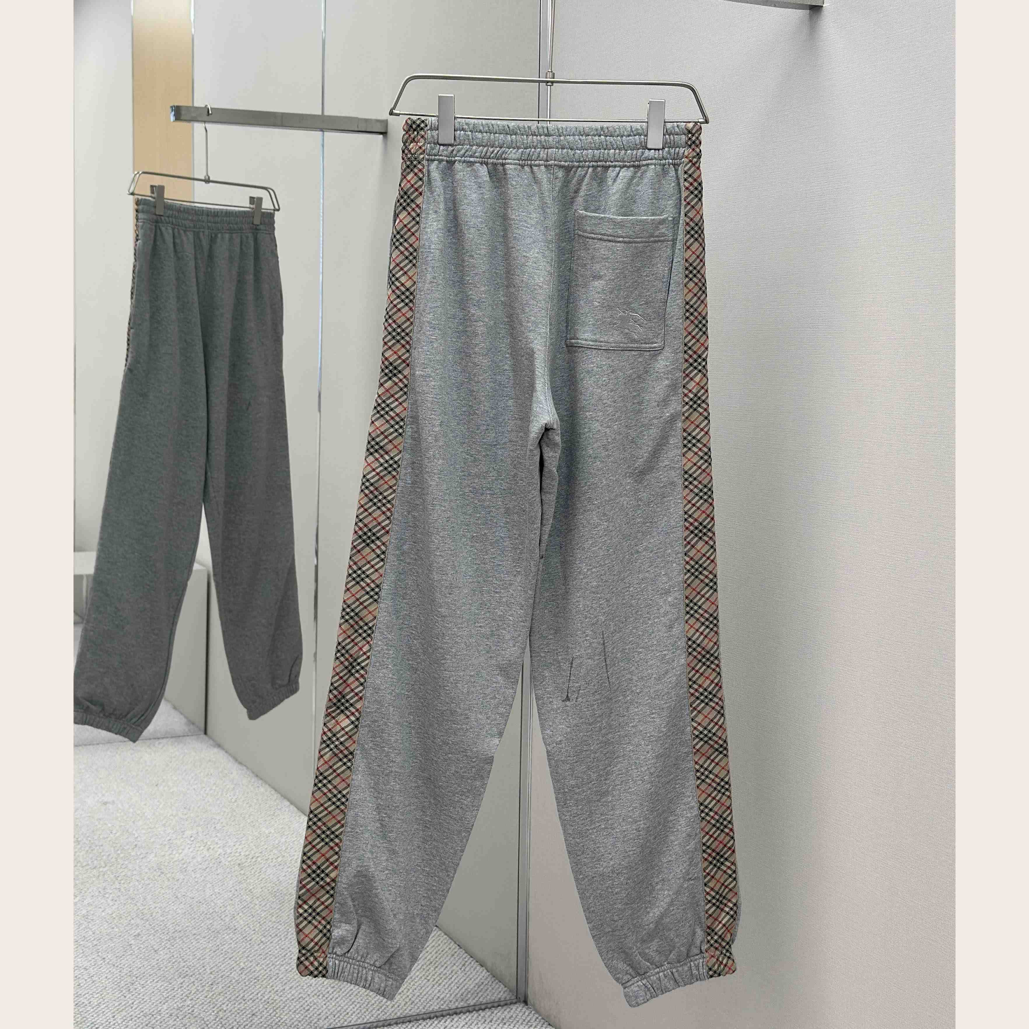 Burberry Check Trim Cotton Jogging Pants - EUR FASHION