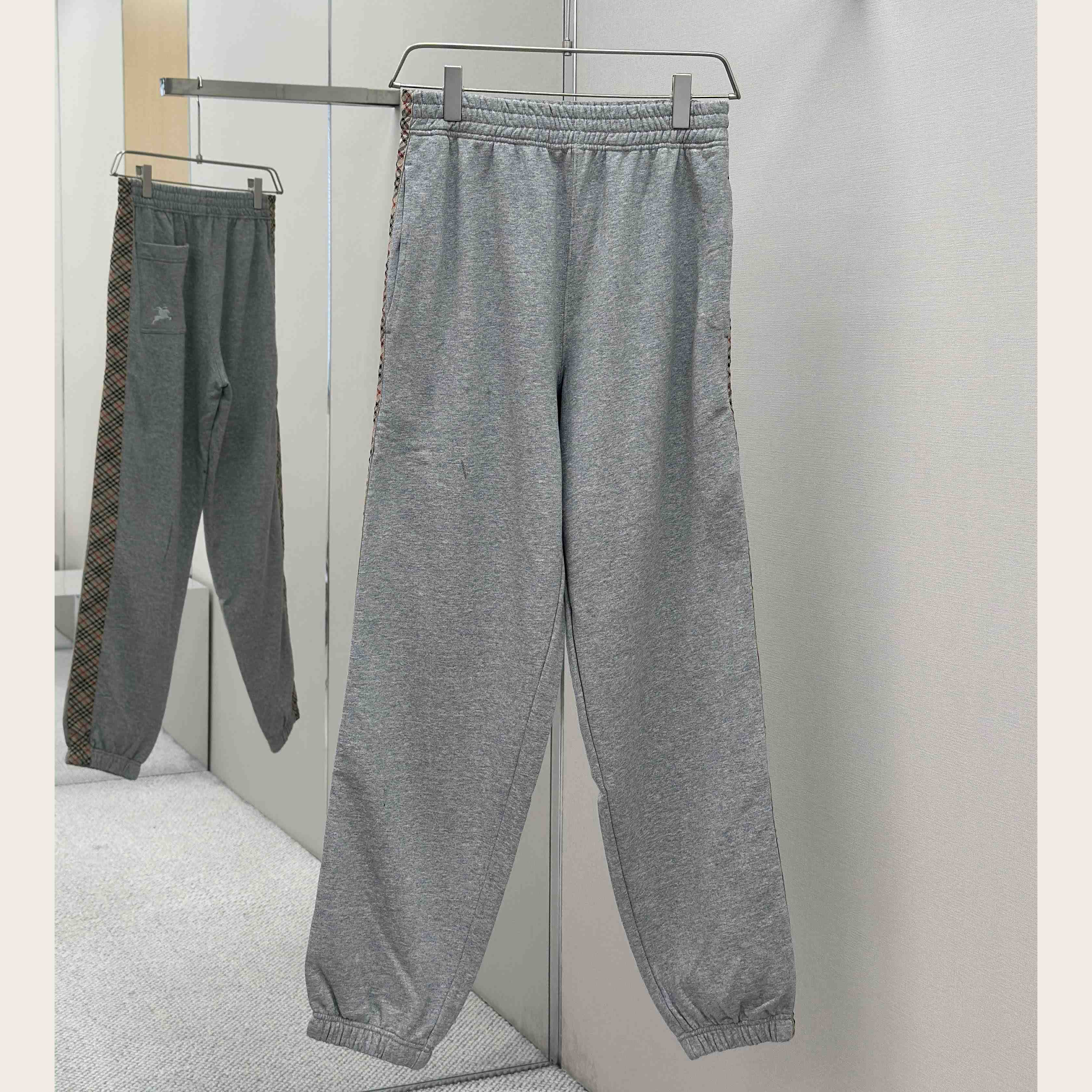 Burberry Check Trim Cotton Jogging Pants - EUR FASHION