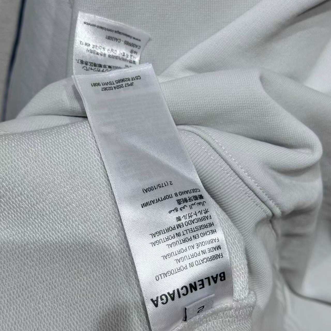 Balenciaga Unity Sports Bal Large Hoodie In Dirty White And Black Dry Fleece - EUR FASHION