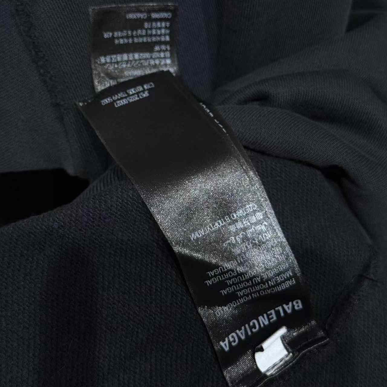 Balenciaga Security Tape Logo Large Zip-Up Hoodie In Faded Washed Black And Red Dry Fleece - EUR FASHION