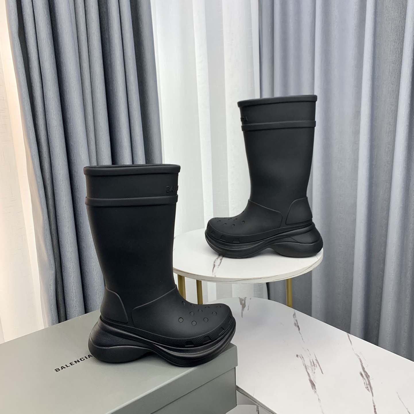 Balenciaga Crocs™ Boot In Black Rubber - EUR FASHION