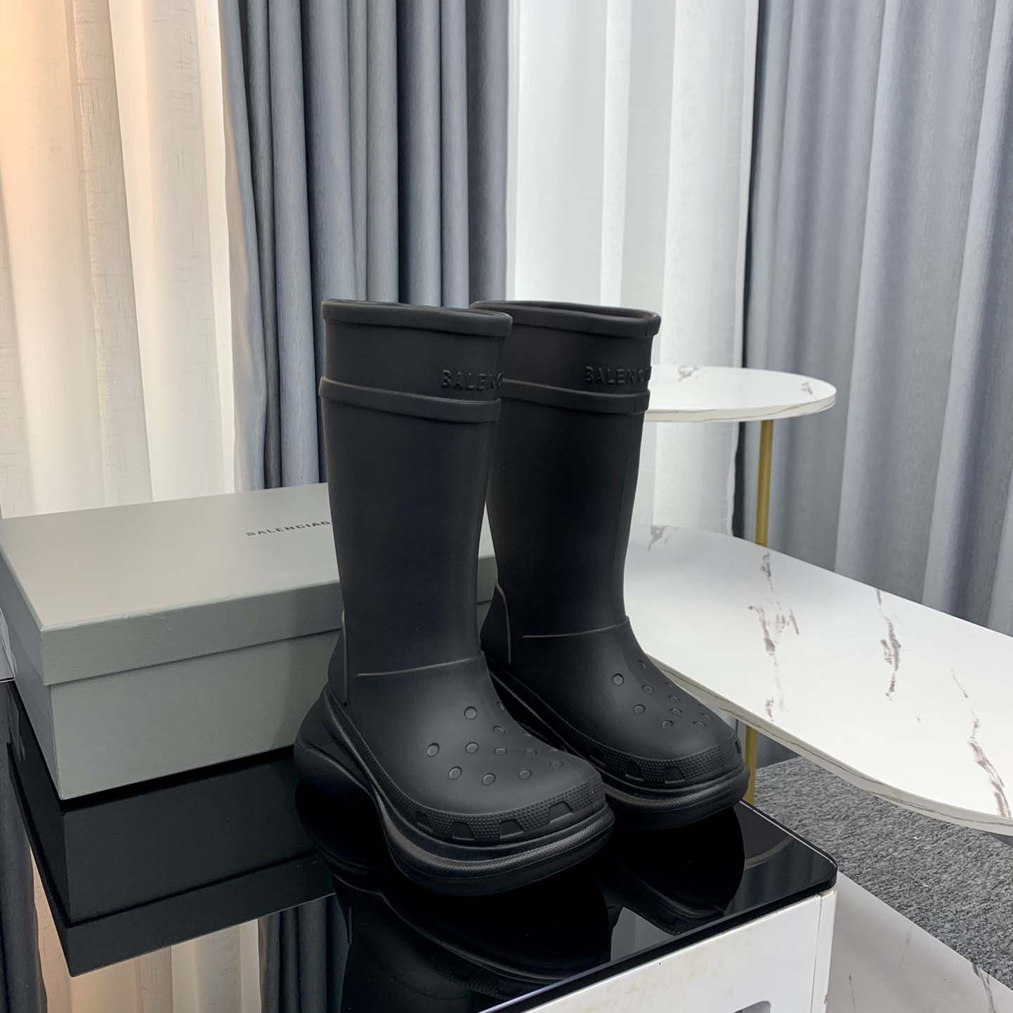 Balenciaga Crocs™ Boot In Black Rubber - EUR FASHION
