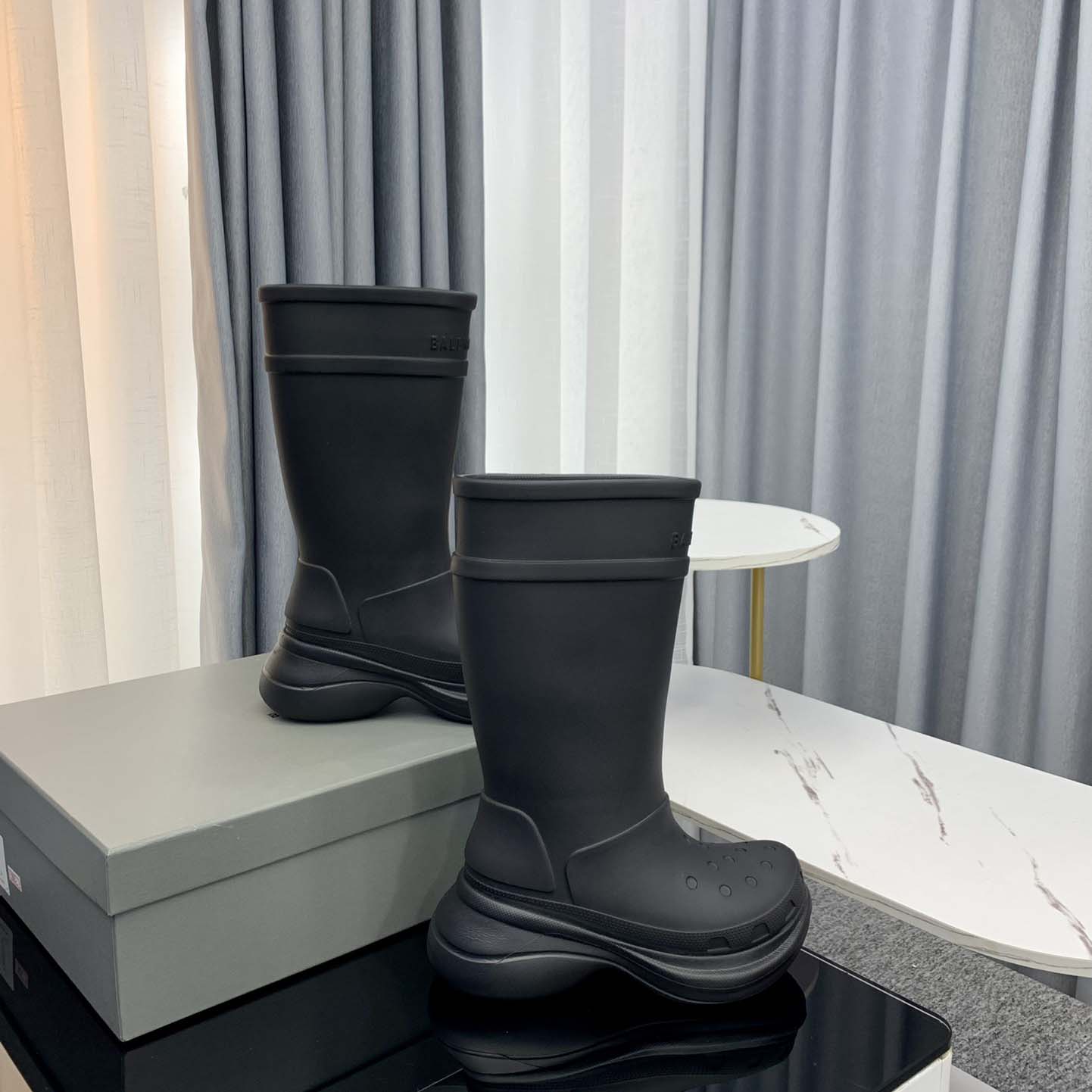 Balenciaga Crocs™ Boot In Black Rubber - EUR FASHION