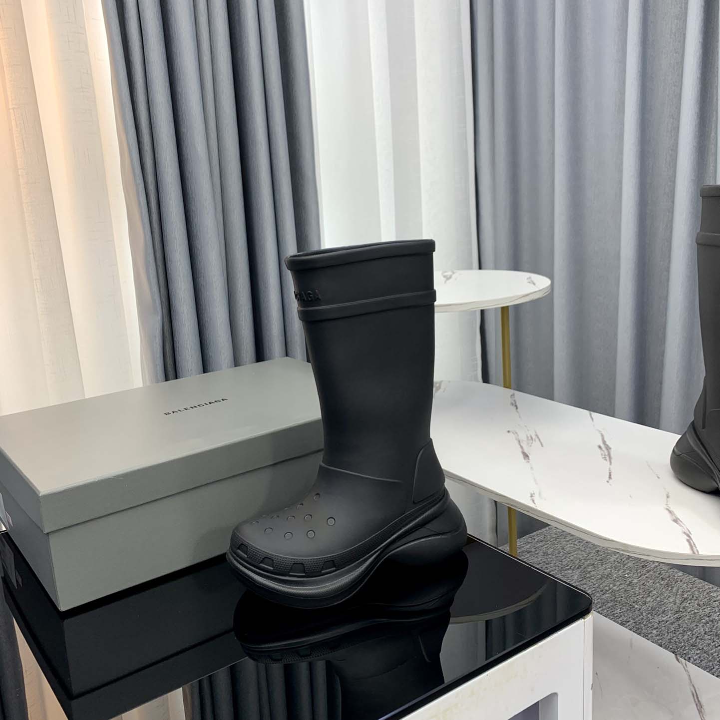 Balenciaga Crocs™ Boot In Black Rubber - EUR FASHION