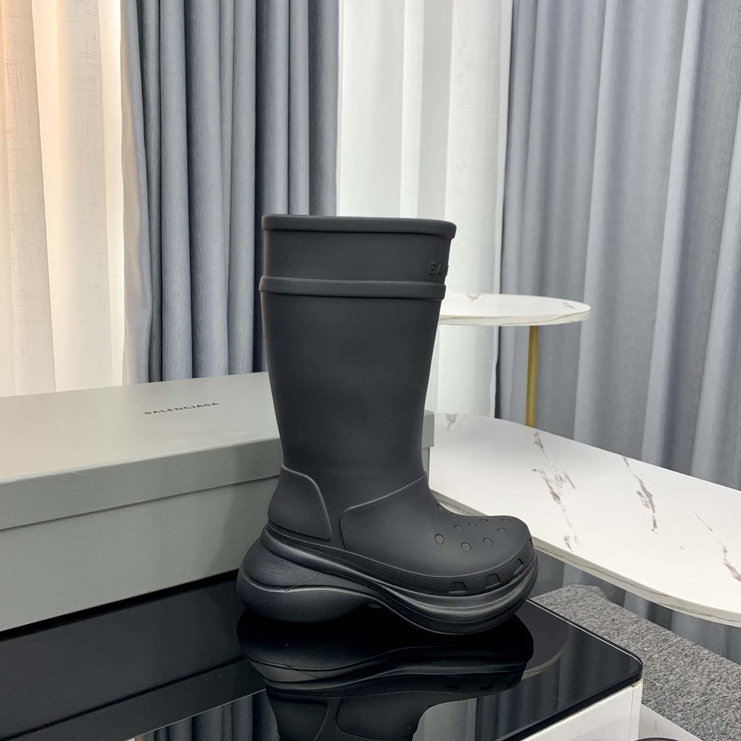 Balenciaga Crocs™ Boot In Black Rubber - EUR FASHION