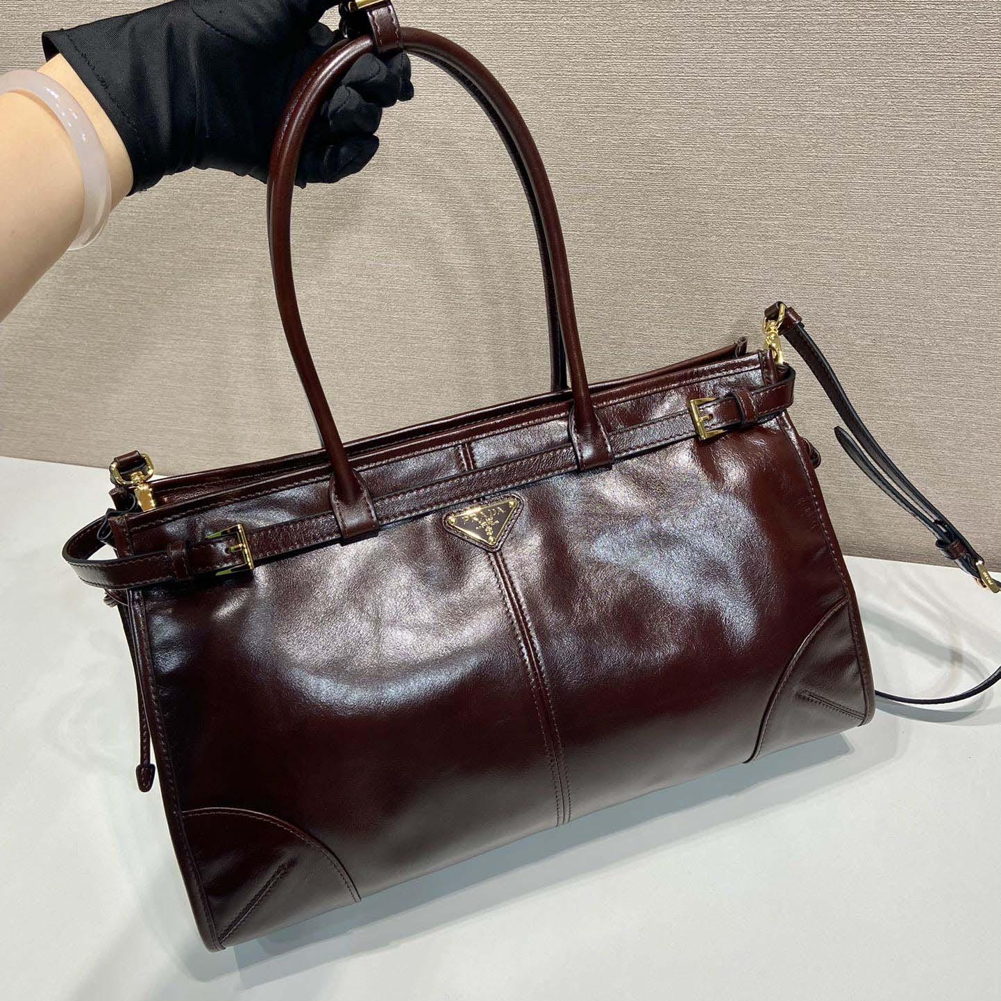 Prada Large Leather Handbag - EUR FASHION