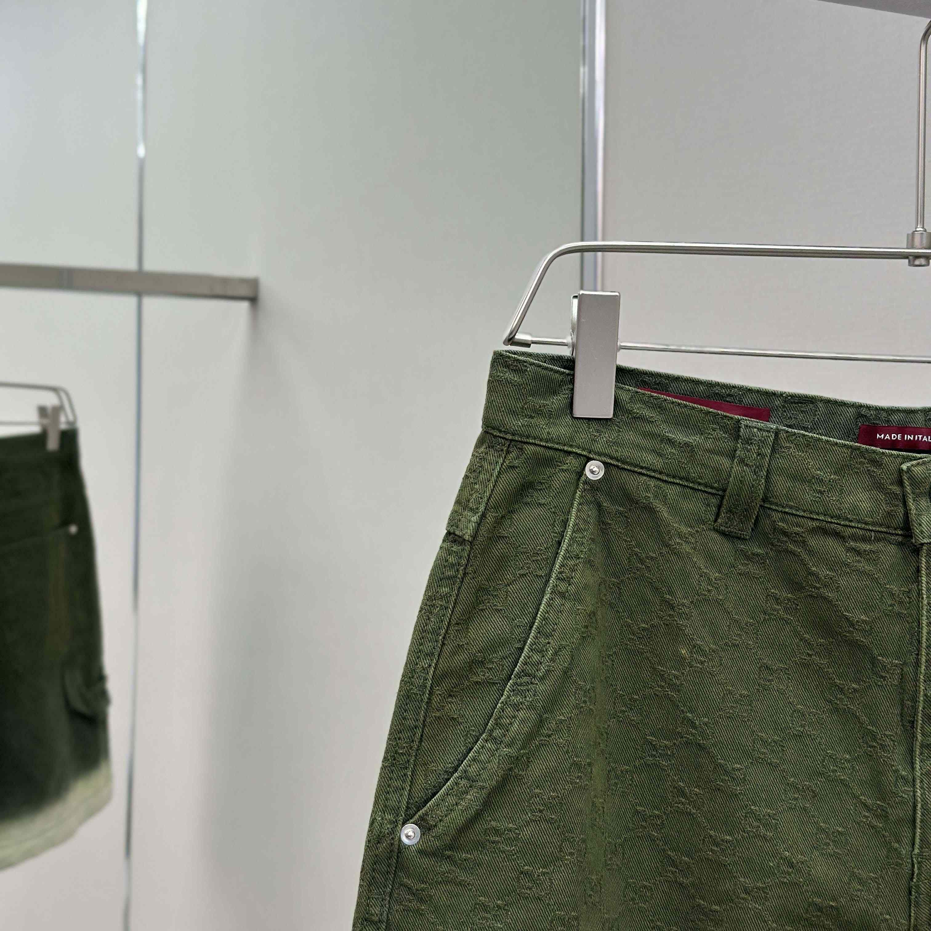 Gucci Bleached GG Cotton Denim Jacquard Shorts - EUR FASHION