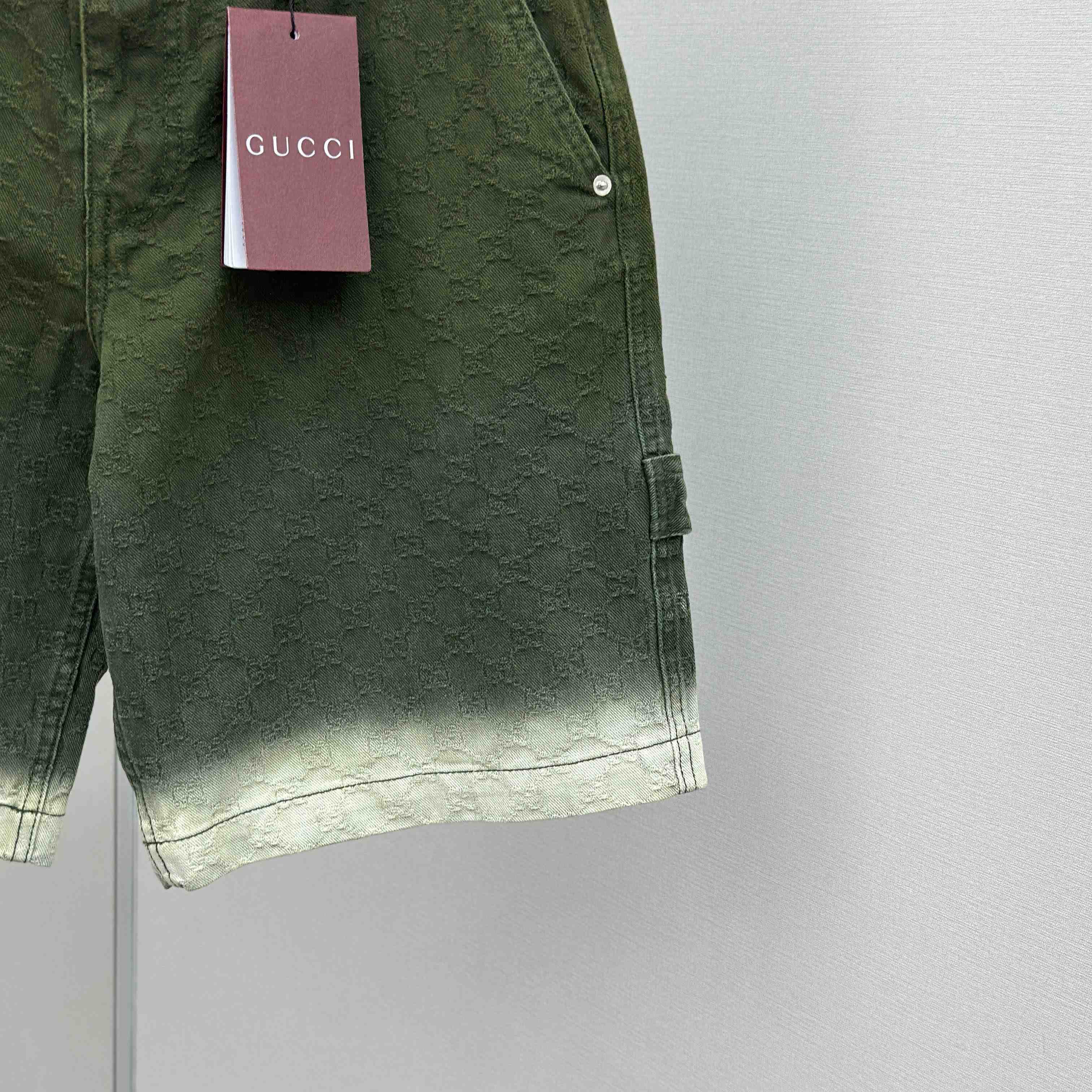 Gucci Bleached GG Cotton Denim Jacquard Shorts - EUR FASHION