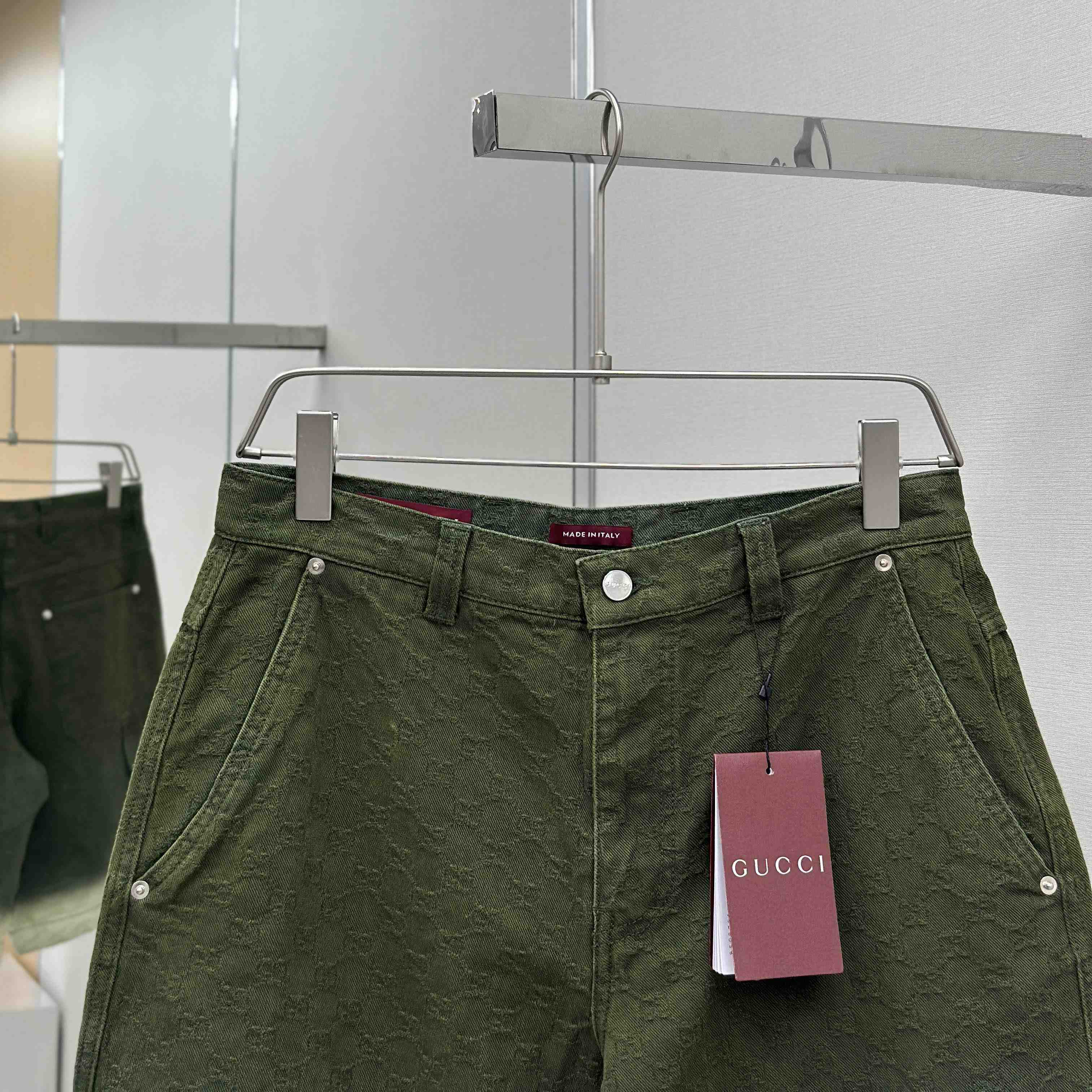 Gucci Bleached GG Cotton Denim Jacquard Shorts - EUR FASHION