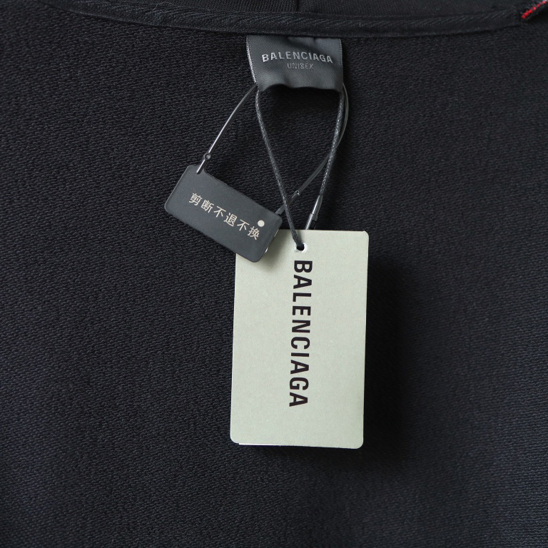 Balenciaga Unity Sports Icon Large Hoodie in faded black and white dry fleece - EUR FASHION