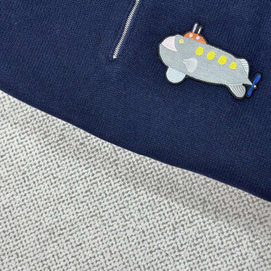 Loewe Zip-up sweater In Wool Blue - EUR FASHION