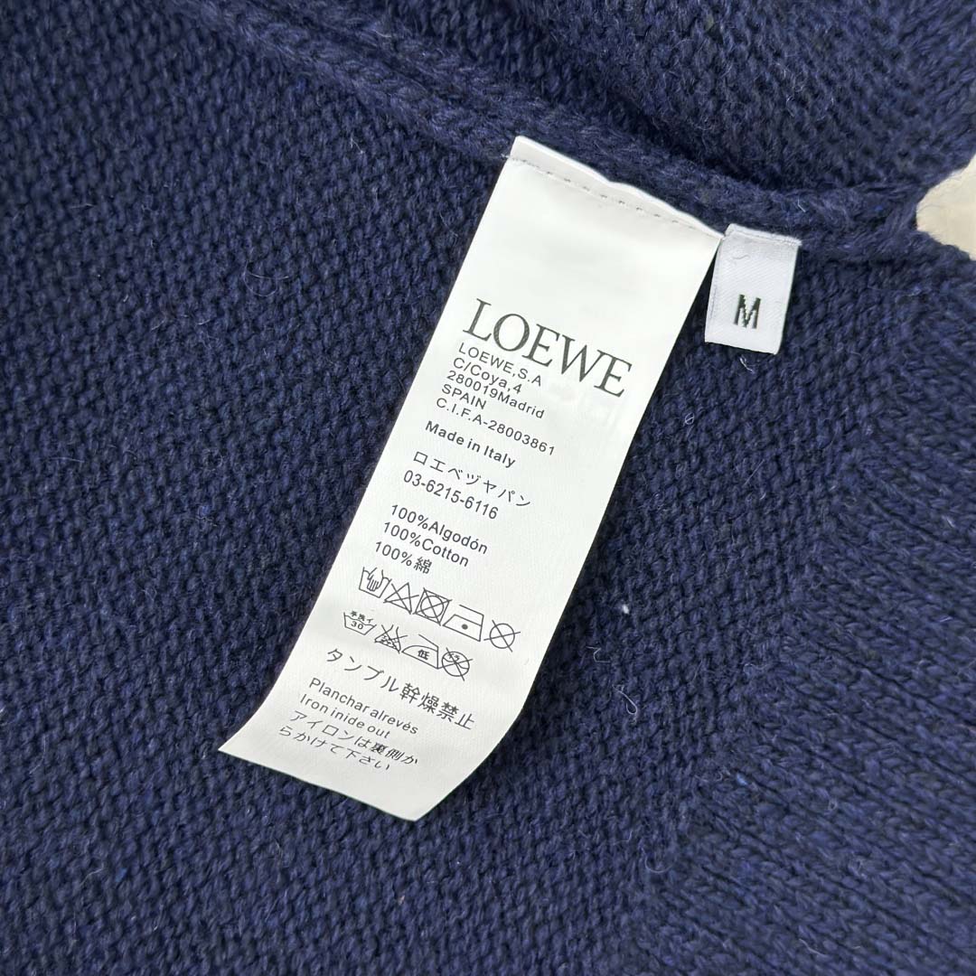 Loewe Zip-up sweater In Wool Blue - EUR FASHION