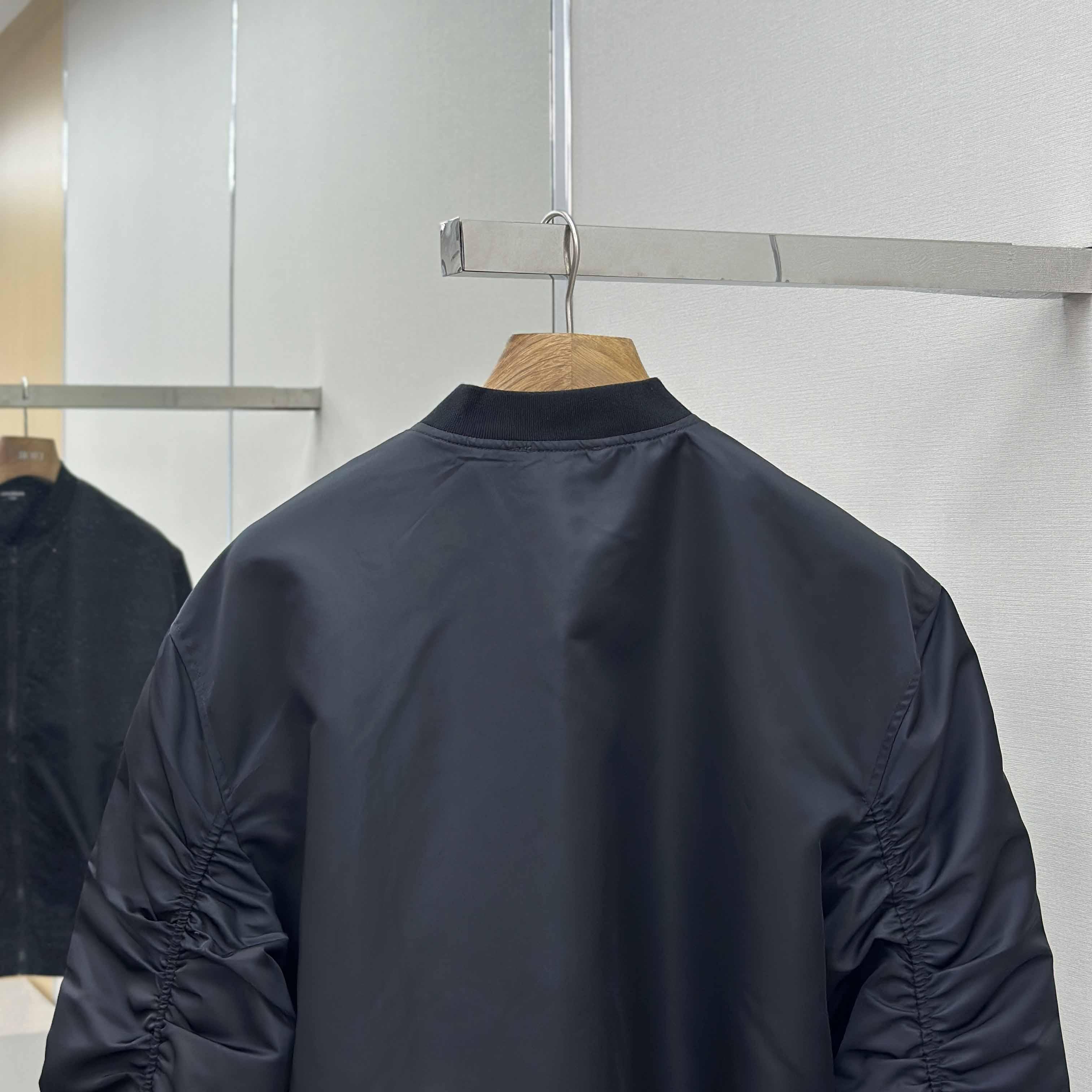 Balenciaga Men's Black Oversize Nylon Varsity Jacket - EUR FASHION