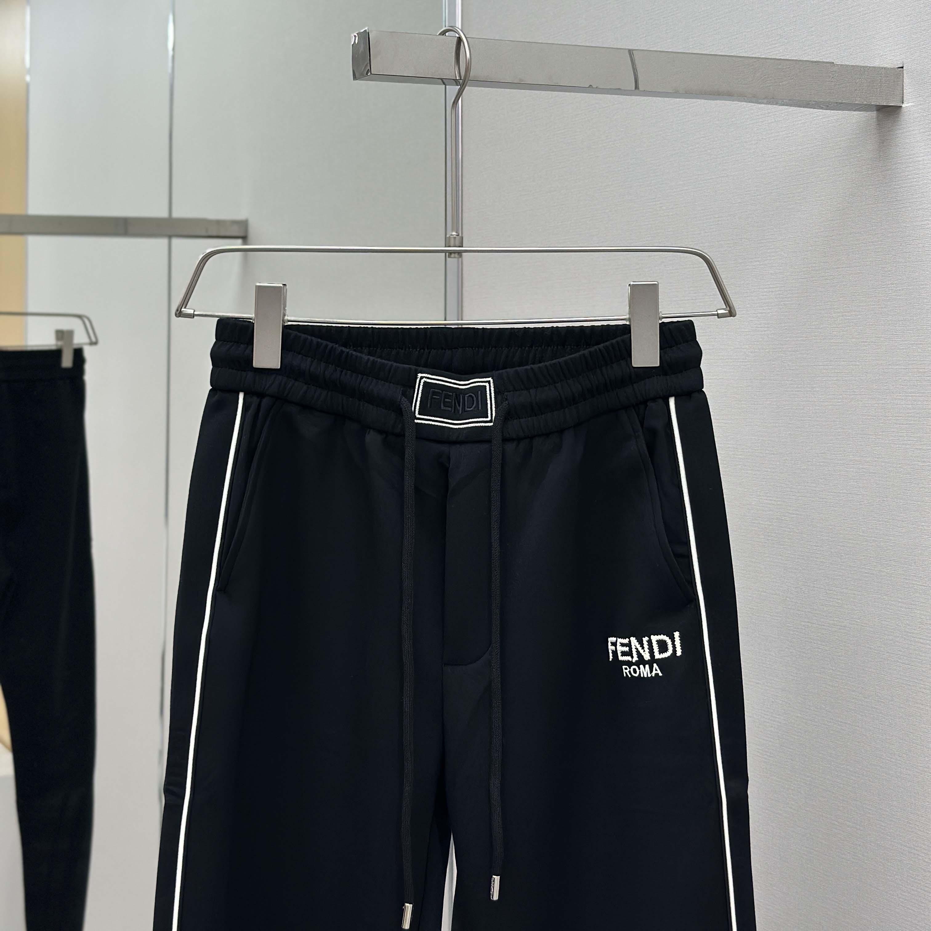 Fendi Black Cotton Pants - EUR FASHION