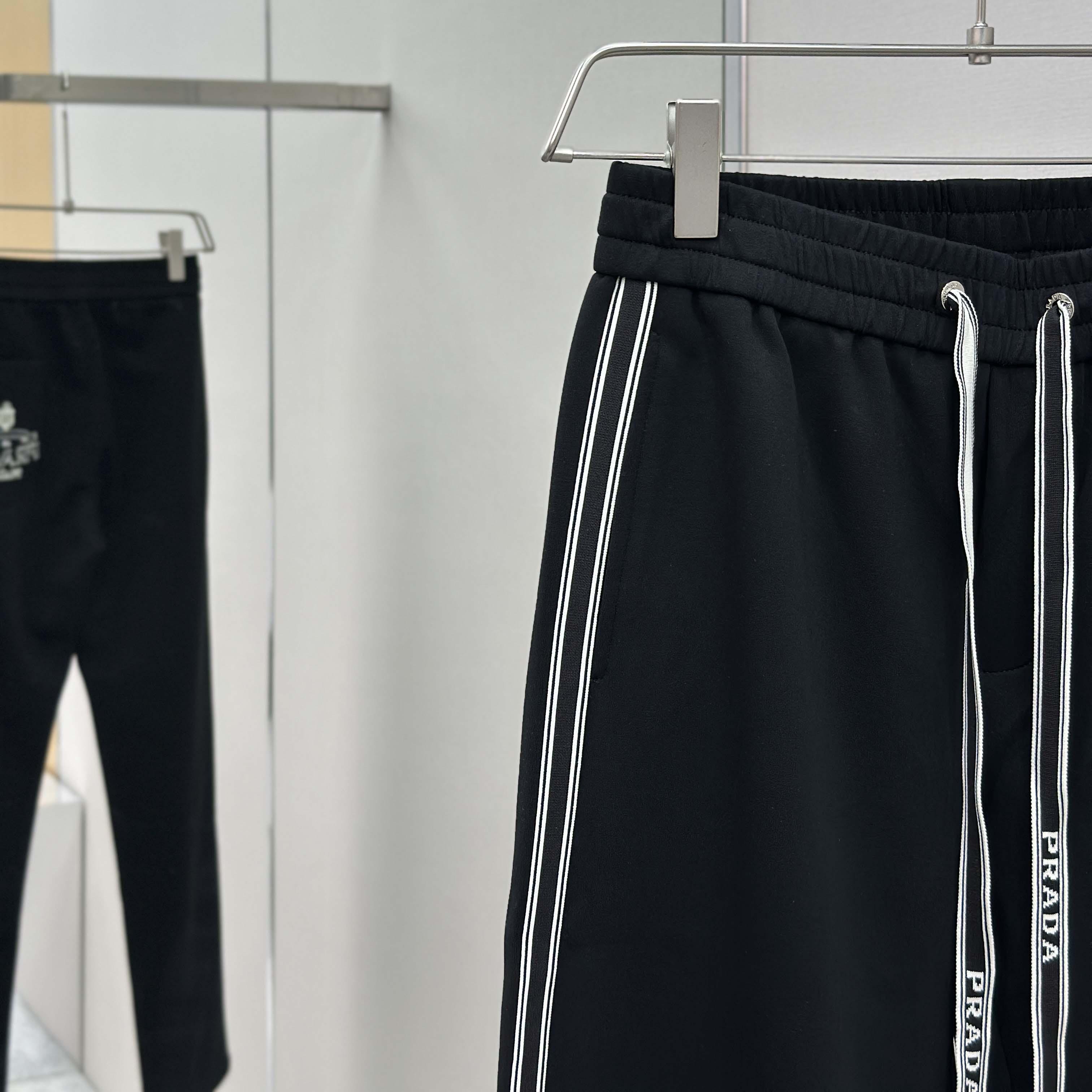 Prada Black Cotton Pants - EUR FASHION