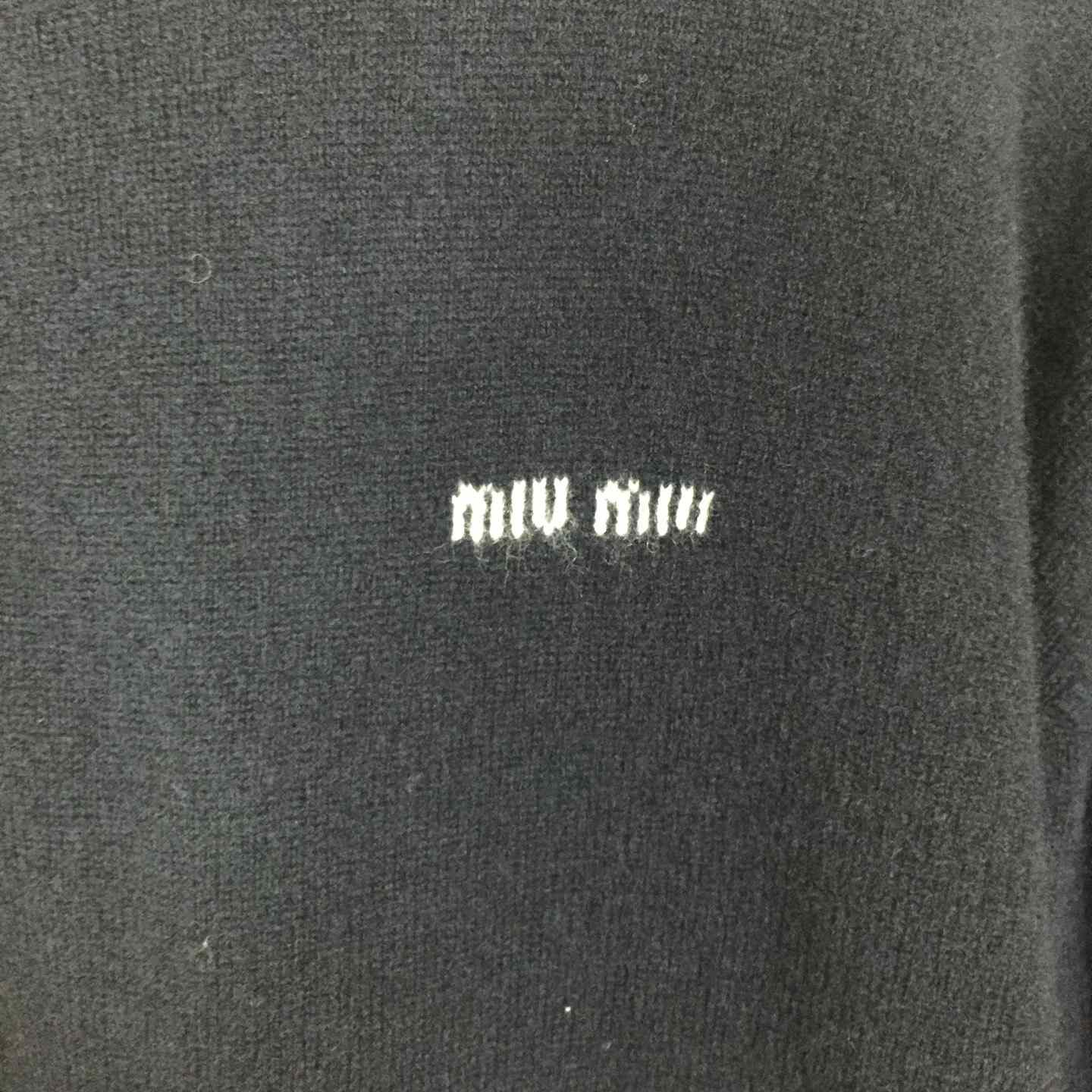 Miu Miu Cashmere And Leather Zipper Sweater - EUR FASHION