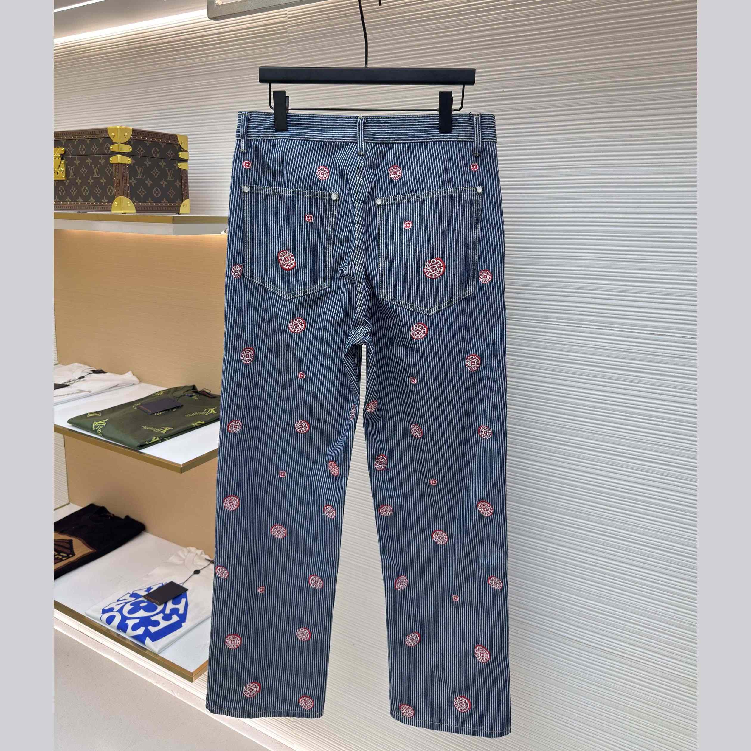 Louis Vuitton Embellished Striped Pants - EUR FASHION