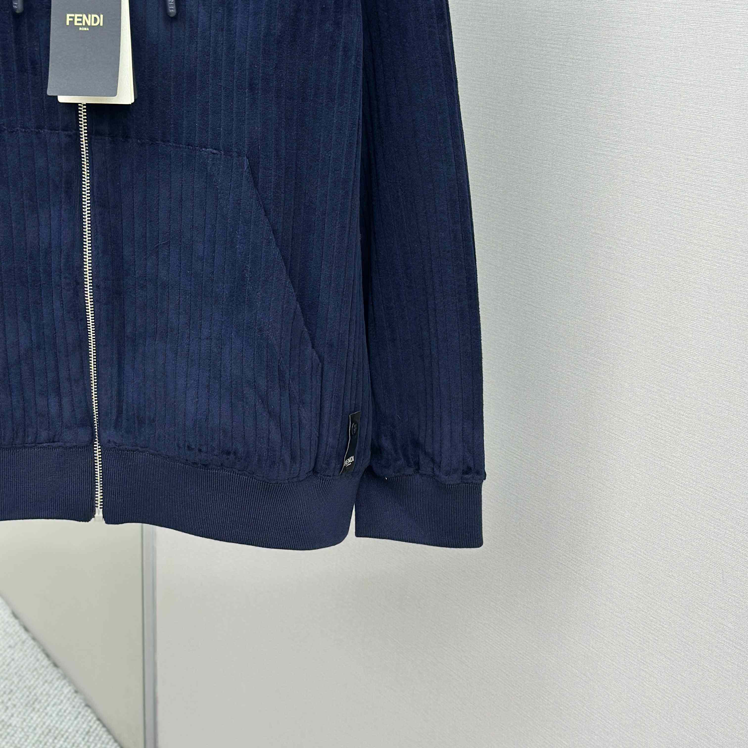 Fendi Blue Men Navy Blue Hooded Sweatshirt  - EUR FASHION