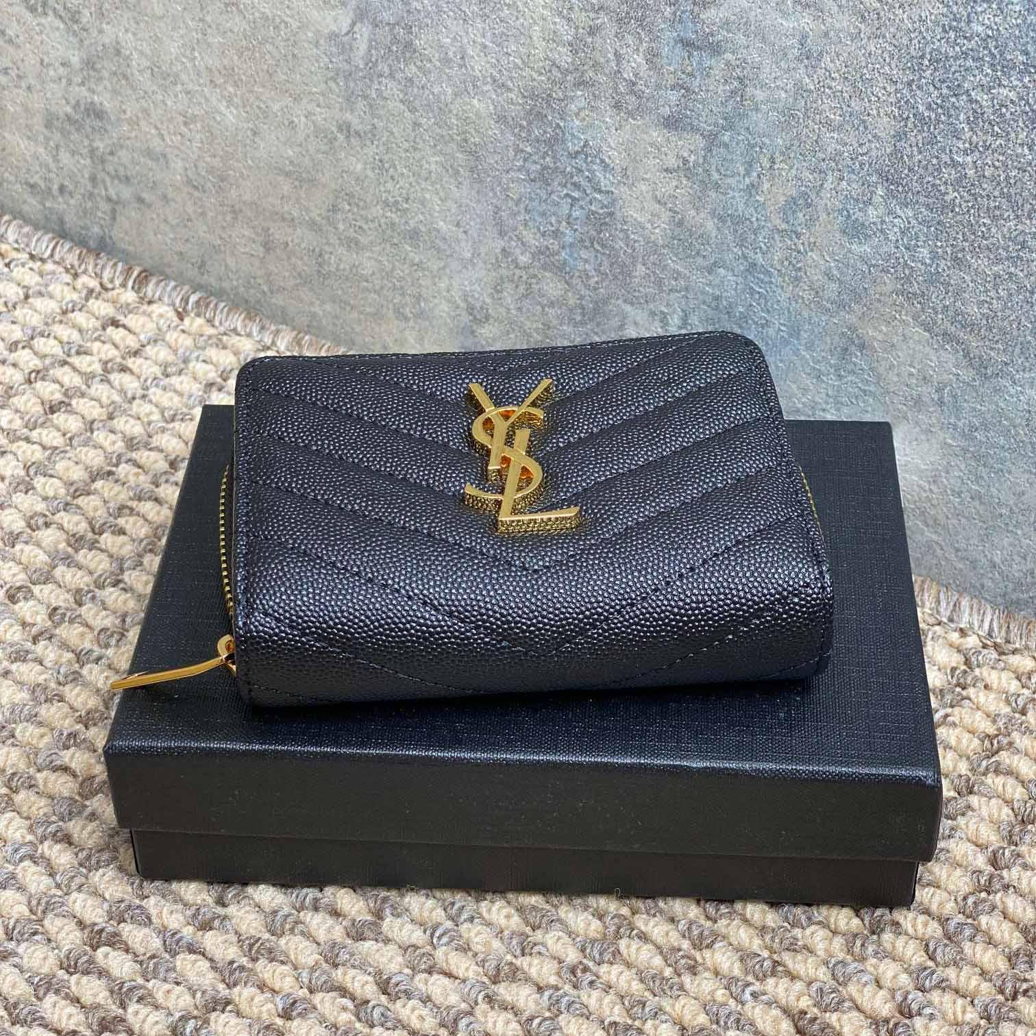 Saint Laurent Cassandre Matelassé Wallet  12x10x3cm  - EUR FASHION