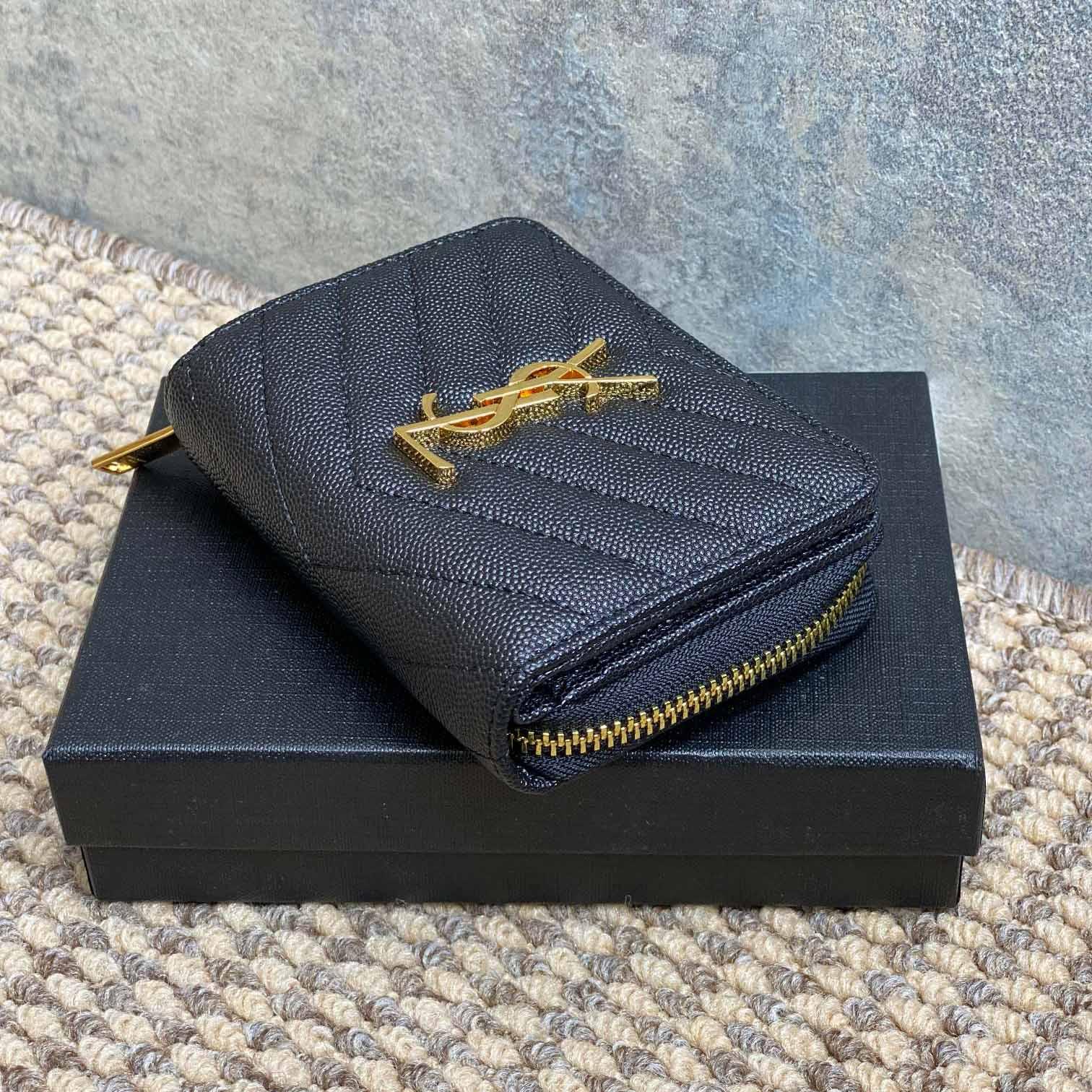 Saint Laurent Cassandre Matelassé Wallet  12x10x3cm  - EUR FASHION