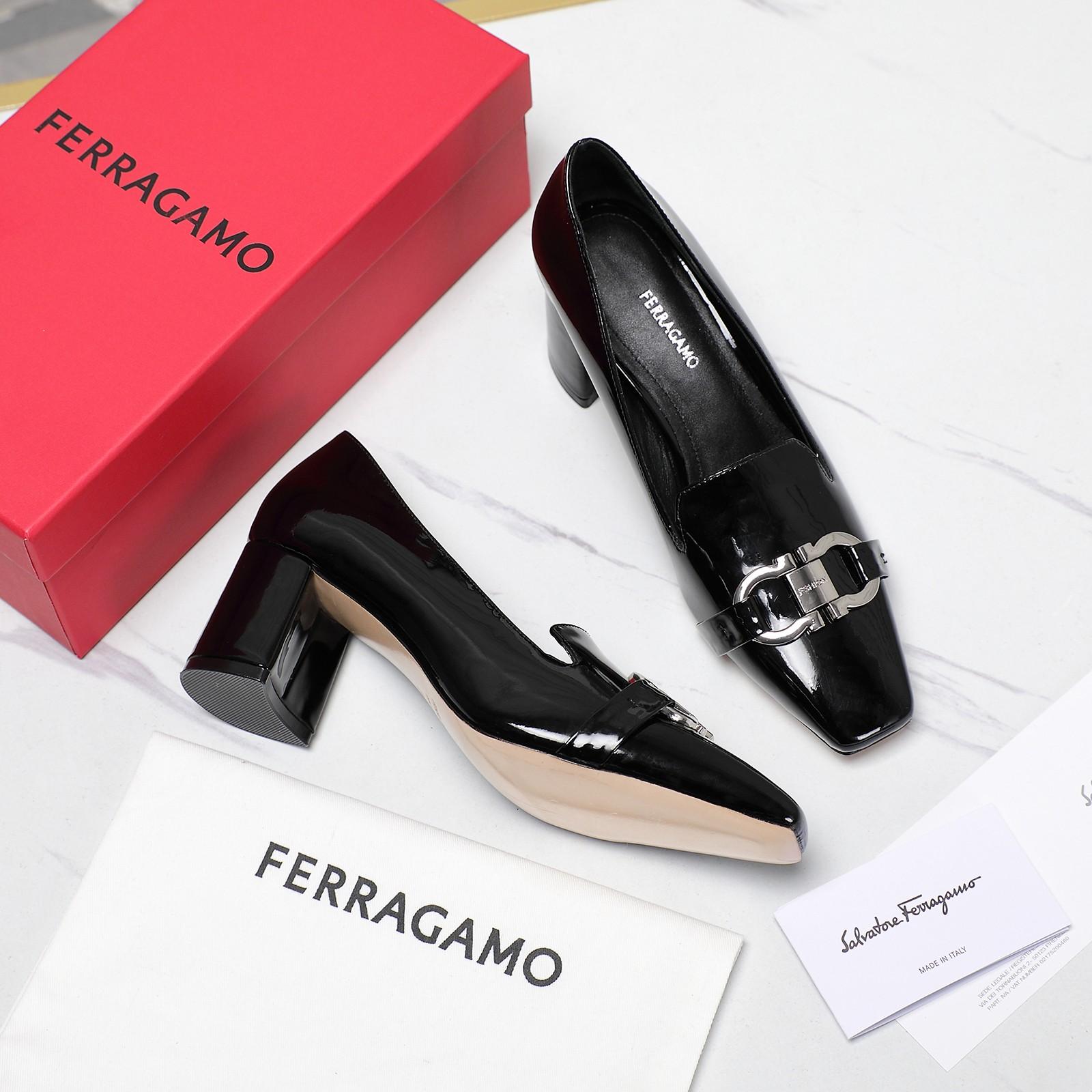 Ferragamo Black Leather Pump   6cm - EUR FASHION
