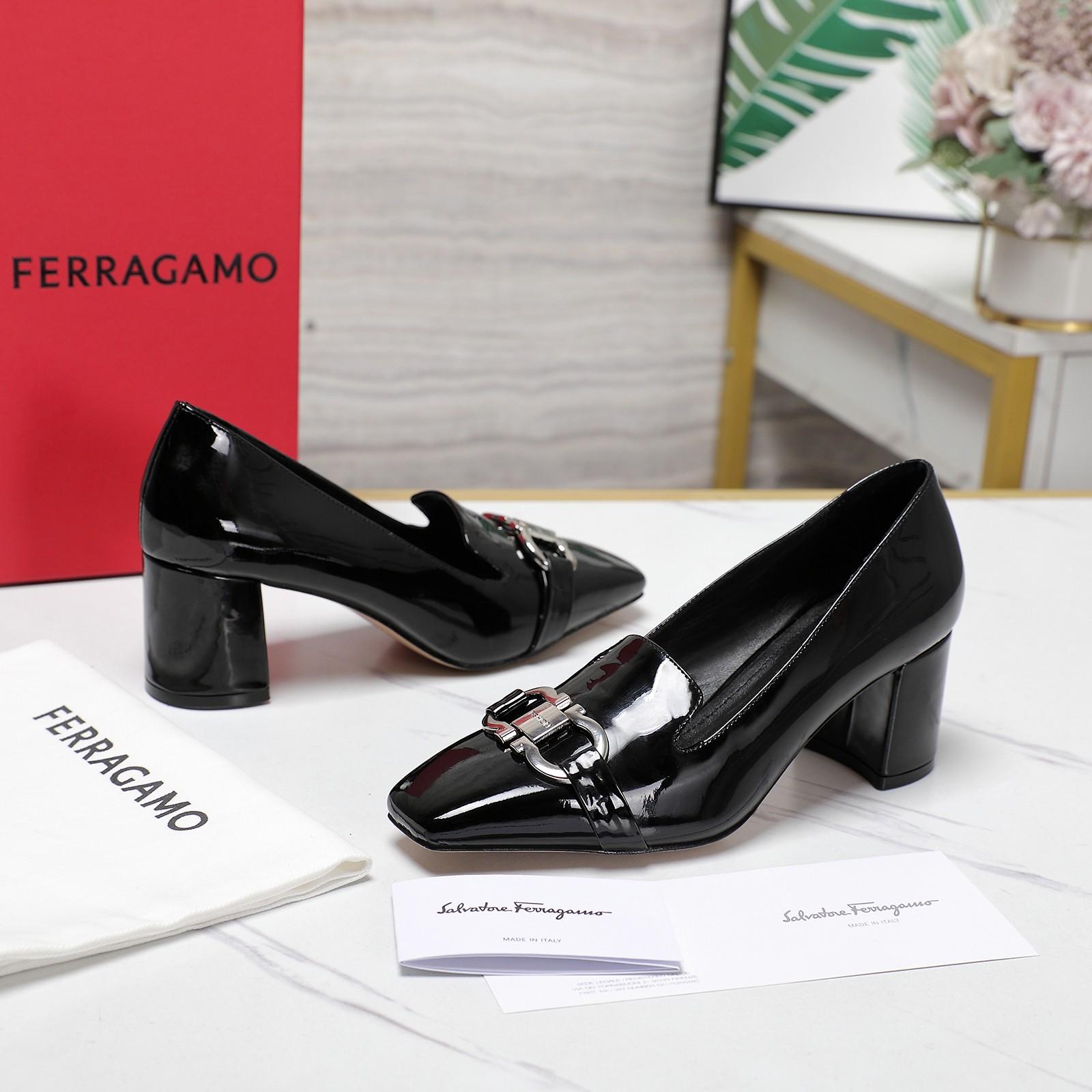 Ferragamo Black Leather Pump   6cm - EUR FASHION