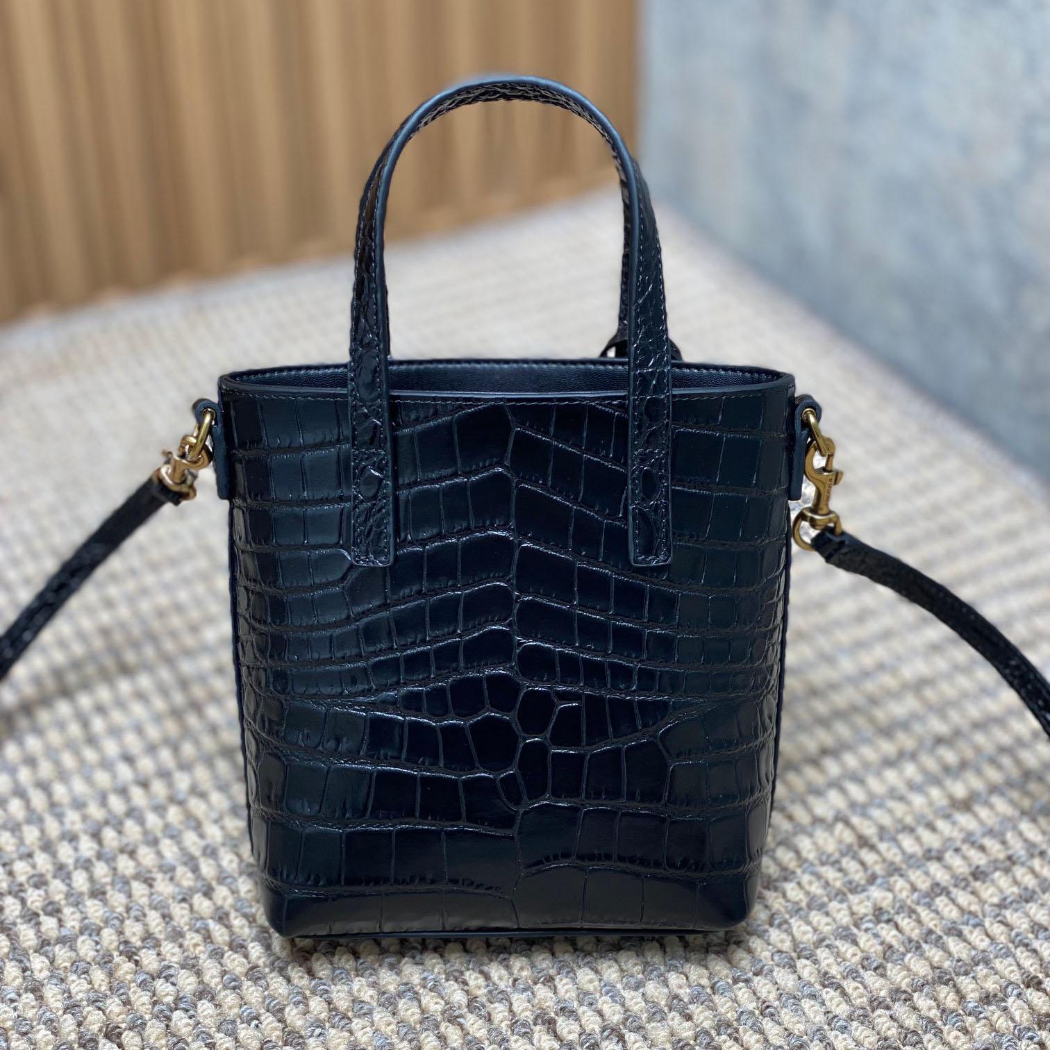 Saint Laurent Mini Toy Shopping Saint Laurent In Crocodile -  Embossed Leather - EUR FASHION