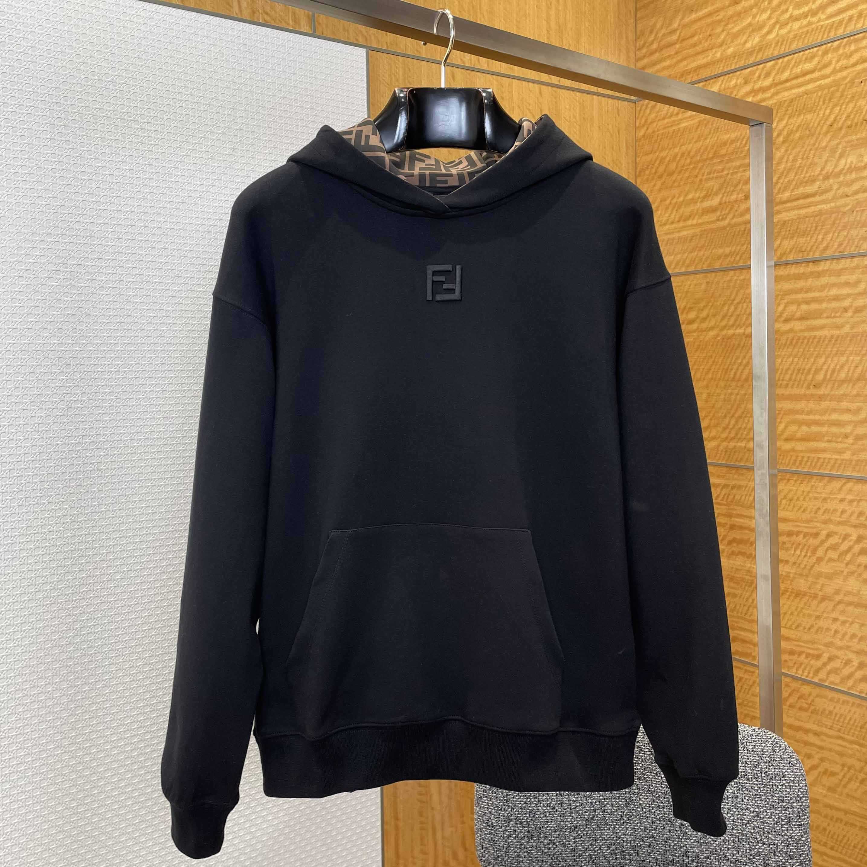 Fendi Black Cotton Sweatshirt - EUR FASHION