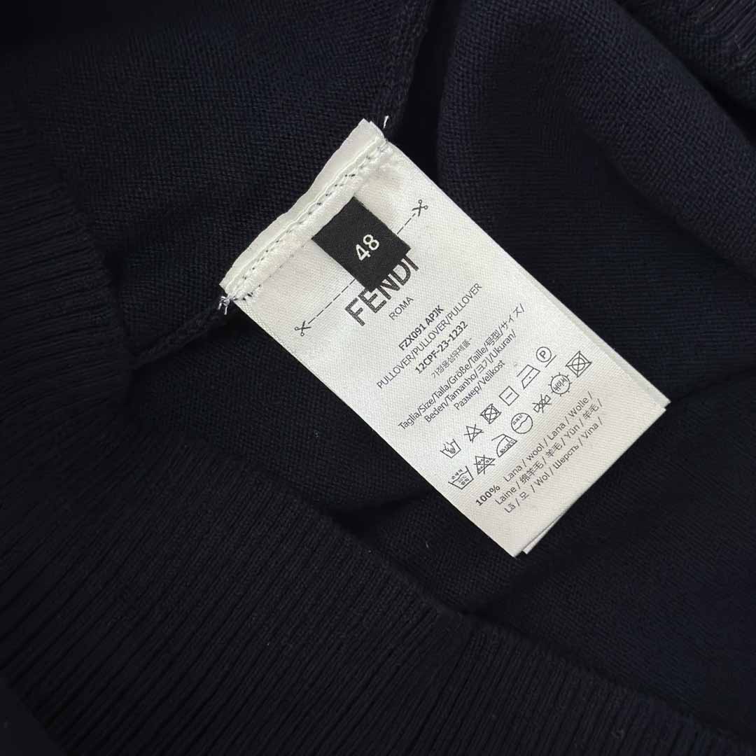 Fendi Navy Blue Wool Jumper - EUR FASHION