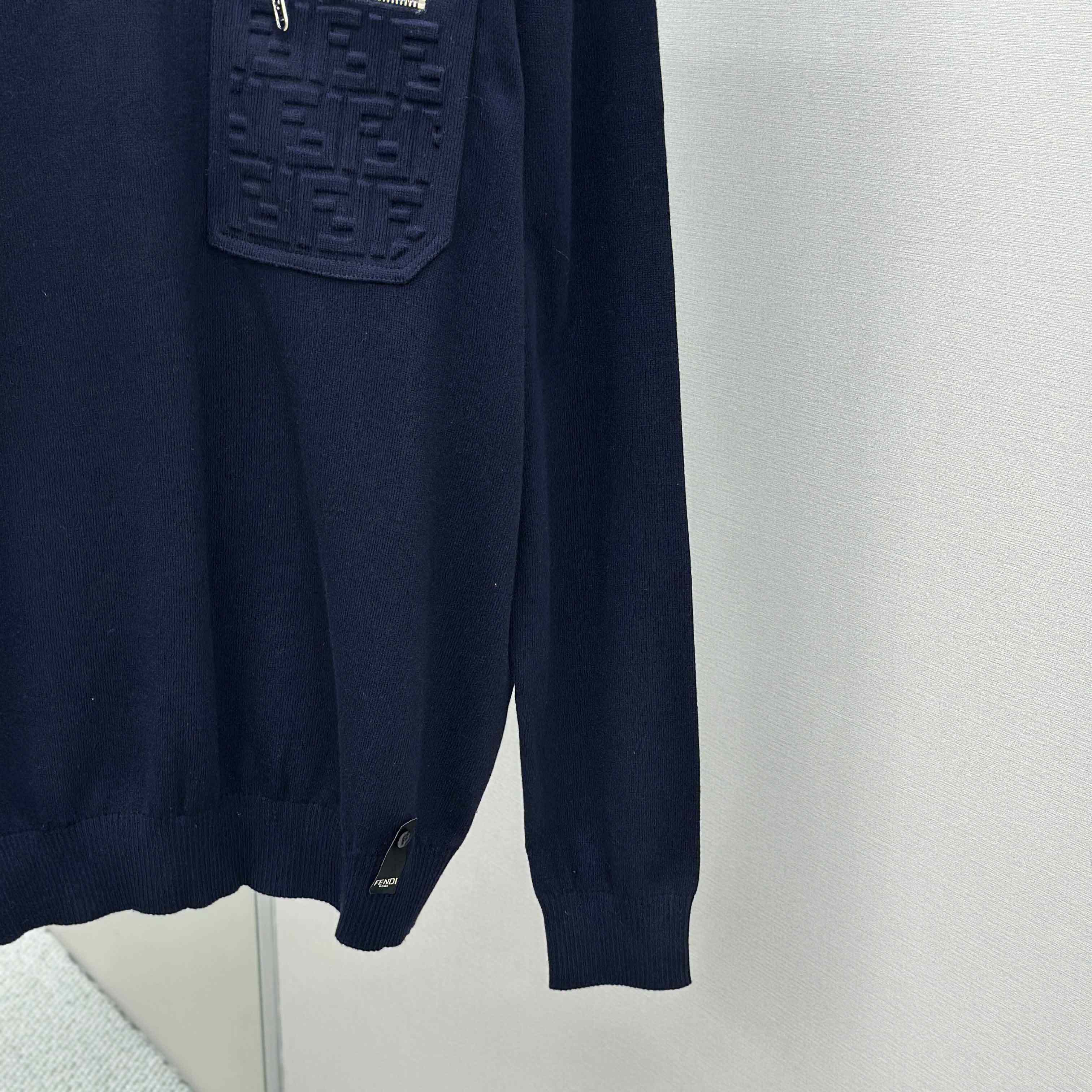 Fendi Navy Blue Wool Jumper - EUR FASHION